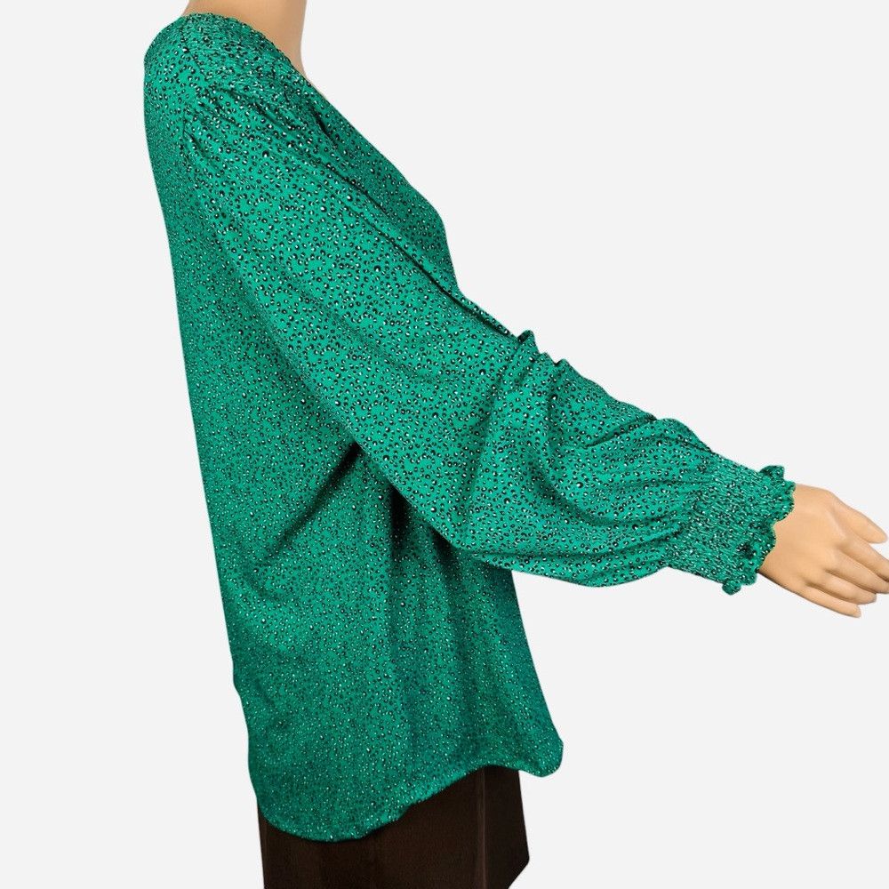 Adrianna Papell NWT New $79 Adrianna Papell Green Cheetah Print Long Sleeve Size XL / US 12-14 / IT 48-50 - 3 Thumbnail