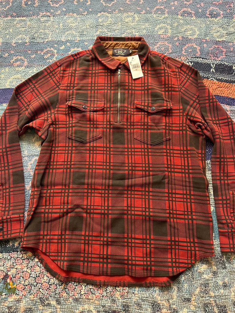 RRL Red Black Plaid Shirt L