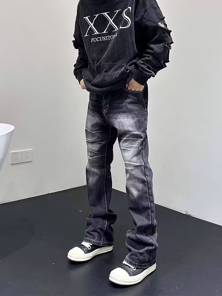 Japanese Brand × Jean Vintage washed black rippled rare jeans Size US 32 / EU 48 - 1 Thumbnail