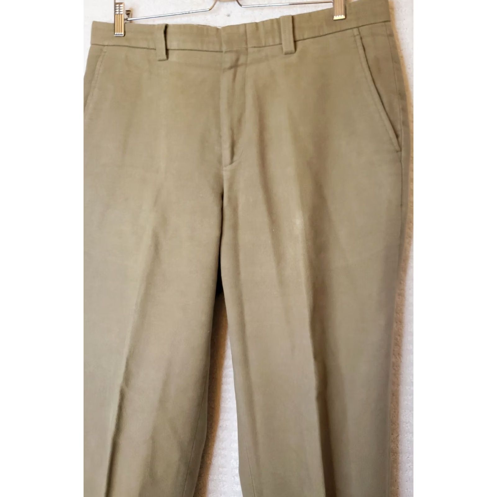 Orvis Orvis Chino Pants Men's 34Wx29L Tan Flat Front Slash Pocket Pima Cotton Casual Size US 34 / EU 50 - 3 Thumbnail