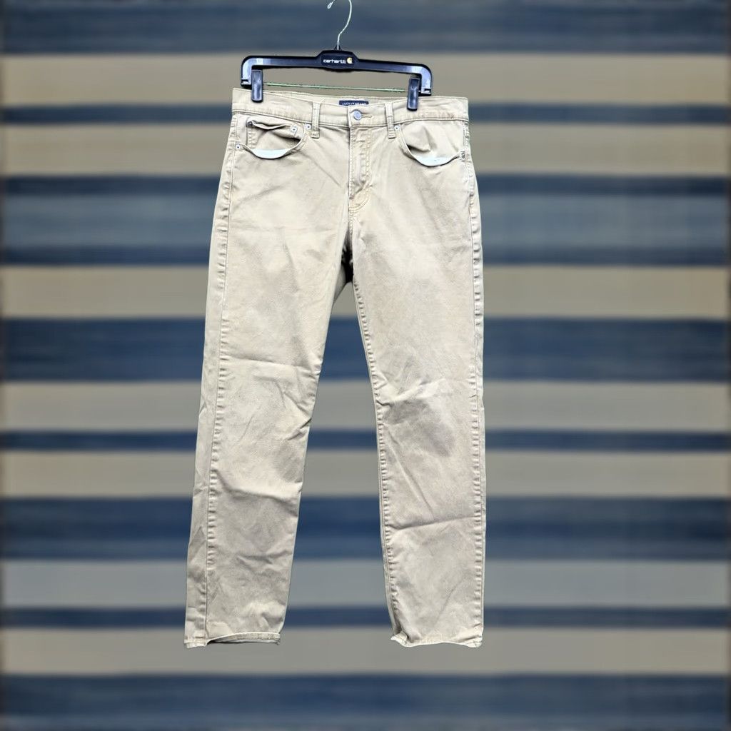 Lucky Brand Lucky Brand Jeans Slim Straight 34x32 Denim Beige Khaki 5-Pocket Logo 34 Regular Mens Jeans Size US 34 / EU 50 - 1 Thumbnail