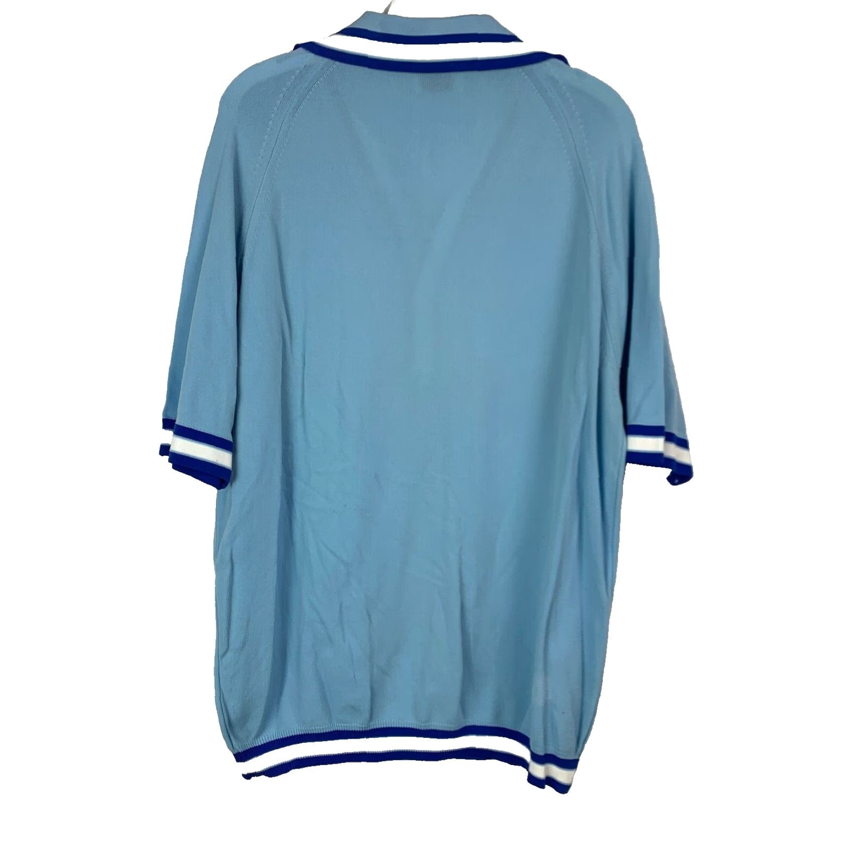 Vintage VINTAGE Towncraft Polo Shirt Rockabilly 60s Large Blue Nylon Blend Short Sleeve Mens Size US L / EU 52-54 / 3 - 4 Thumbnail