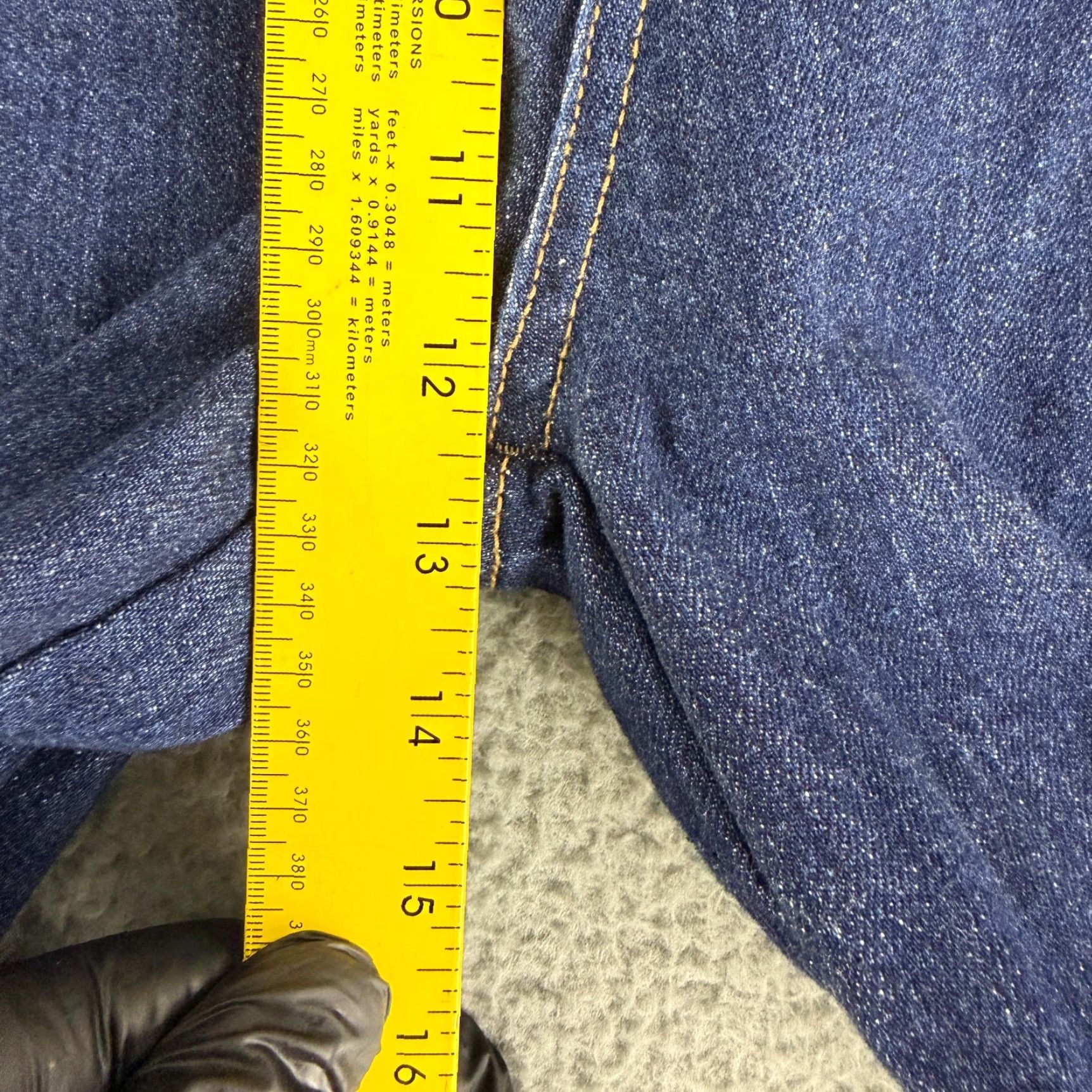 Denime Oat New York Wide Leg Jeans Womens Size 12 Blue Denim High-Rise Dark Wash Casual Jeans Size 34" / US 12 / IT 48 - 7 Thumbnail