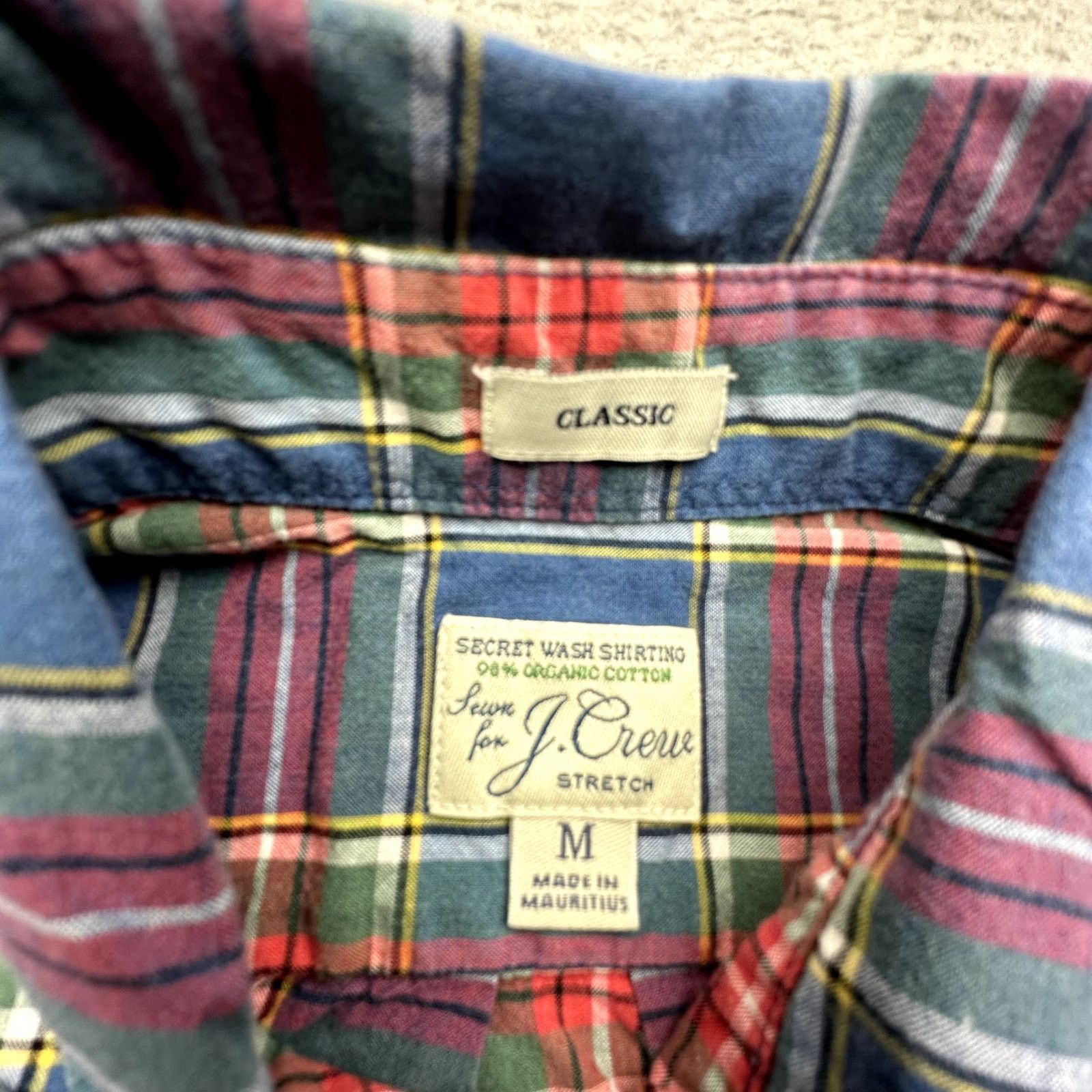 J.Crew J Crew Stretch Secret Wash Poplin Plaid Shirt Men M Red Blue Size US M / EU 48-50 / 2 - 3 Thumbnail