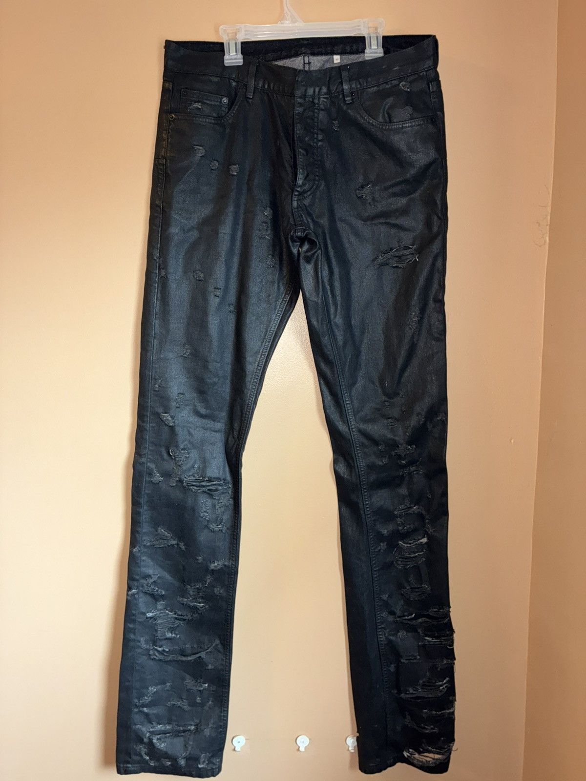 Other Vintage Y2K Ripped Leather Jeans Size US 32 / EU 48 - 1 Thumbnail