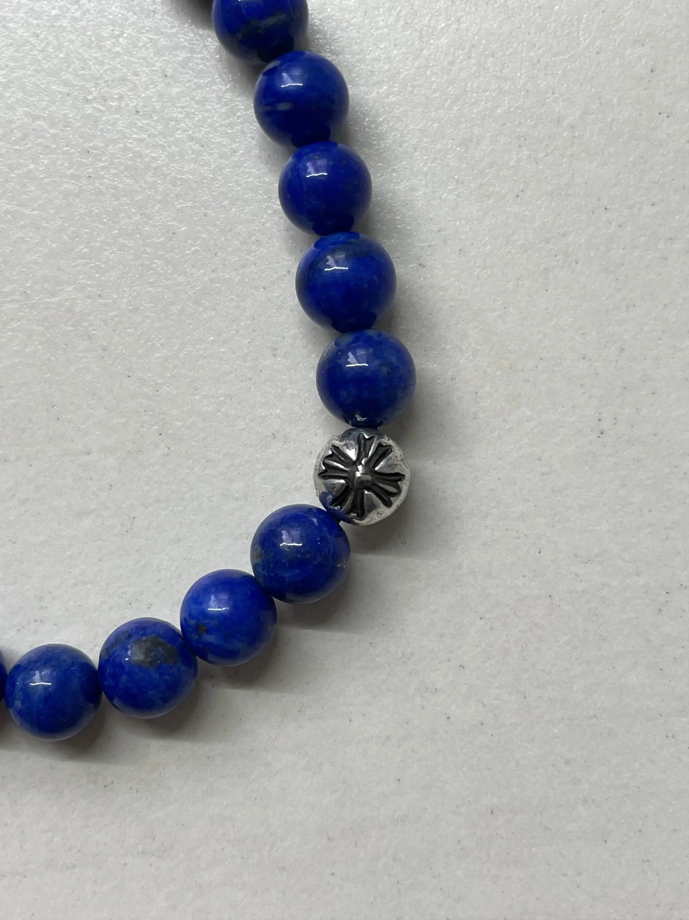 Chrome Hearts Chrome Hearts 6mm Blue Silver Cross Ball Beaded Bracelet Size ONE SIZE - 9 Thumbnail