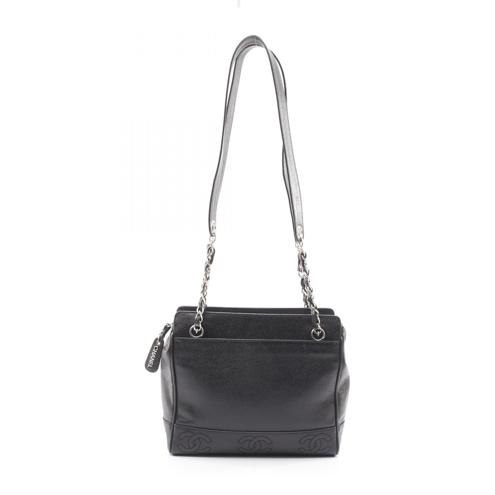 Chanel Chanel CHANEL Triple Coco Mark Grained Calfskin Shoulder Bag Leather Shoulder Bag DUTY FREE for USA Size ONE SIZE - 1 Thumbnail
