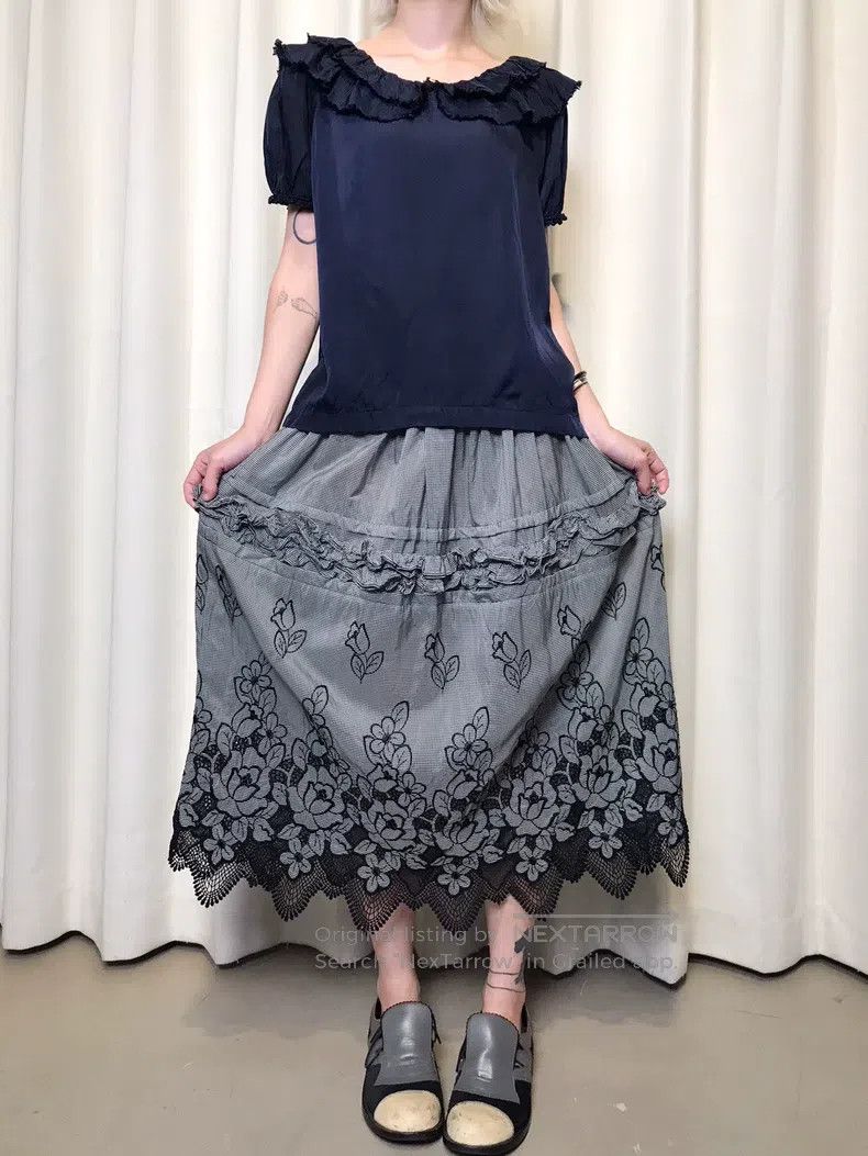 Comme des Garcons Comme Des Garcons size M Vintage Country Floral Plaid Skir Size 23" - 2 Thumbnail