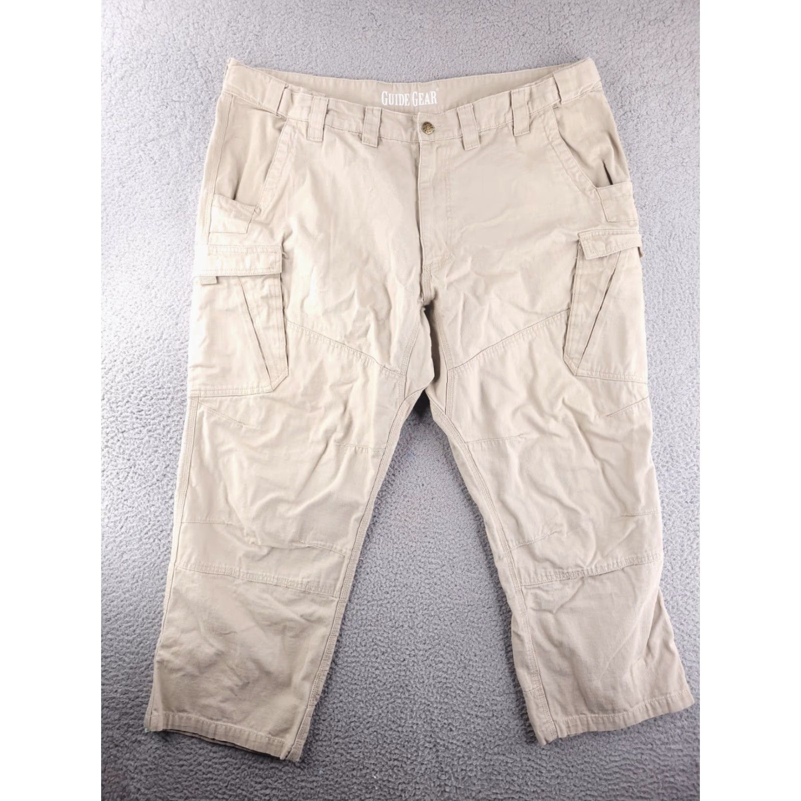 Vintage Guide Gear Pants Mens Cargo Stretch Waist 46 Regular Brown Inseam 28in Straight 43x28 Size US 30 / EU 46 - 2 Thumbnail