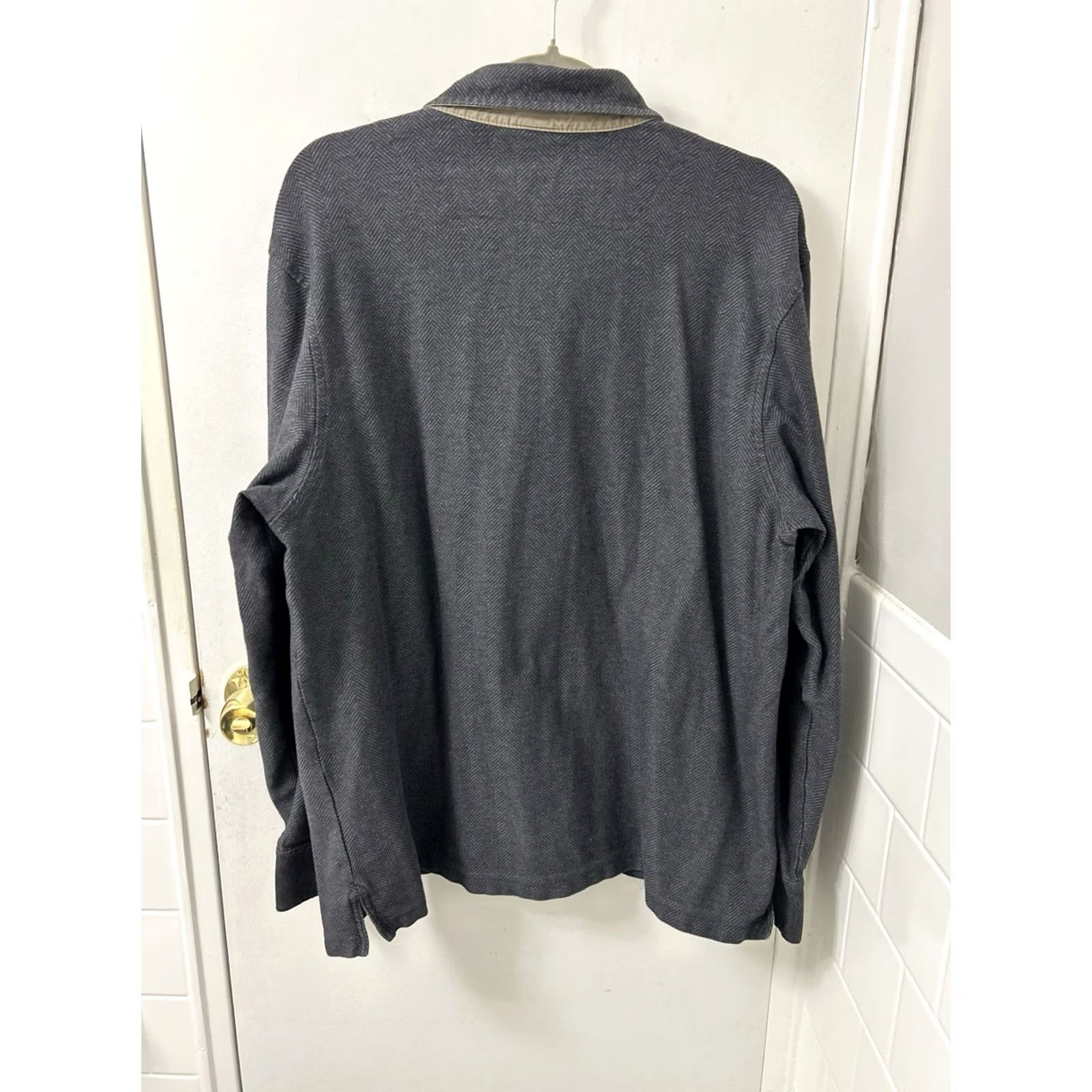 Vintage VINTAGE: No LL Bean Polo Shirt Mens L Gray Herringbone Cotton Long Sleeve 0RW01 Size US L / EU 52-54 / 3 - 7 Thumbnail