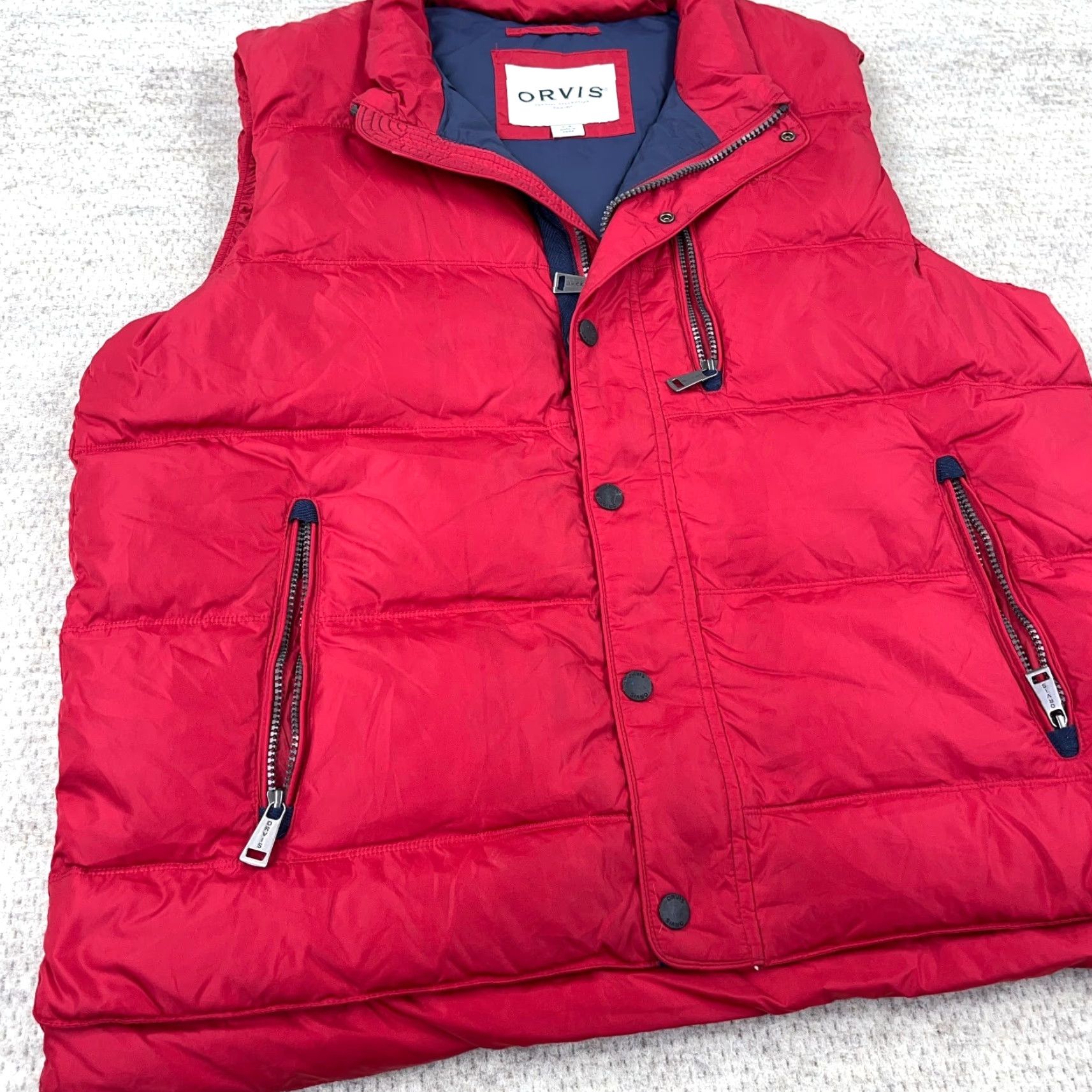 Orvis Orvis Vest Men L Red Down Fill Puffer Jacket Sleeveless Zip Pocket Solid 3-Season Outdoor Hiking Camping Casual Travel Size US L / EU 52-54 / 3 - 4 Thumbnail