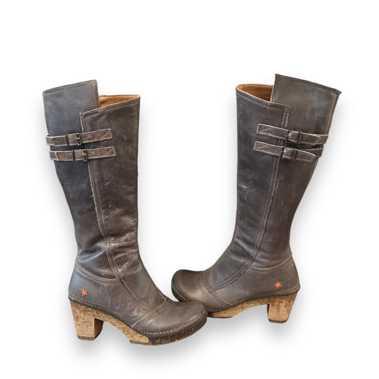 Designer × Vintage Iconic Art Company rare Vintage 90s Leather Platform Boots Size US 5 / IT 35 - 3 Thumbnail