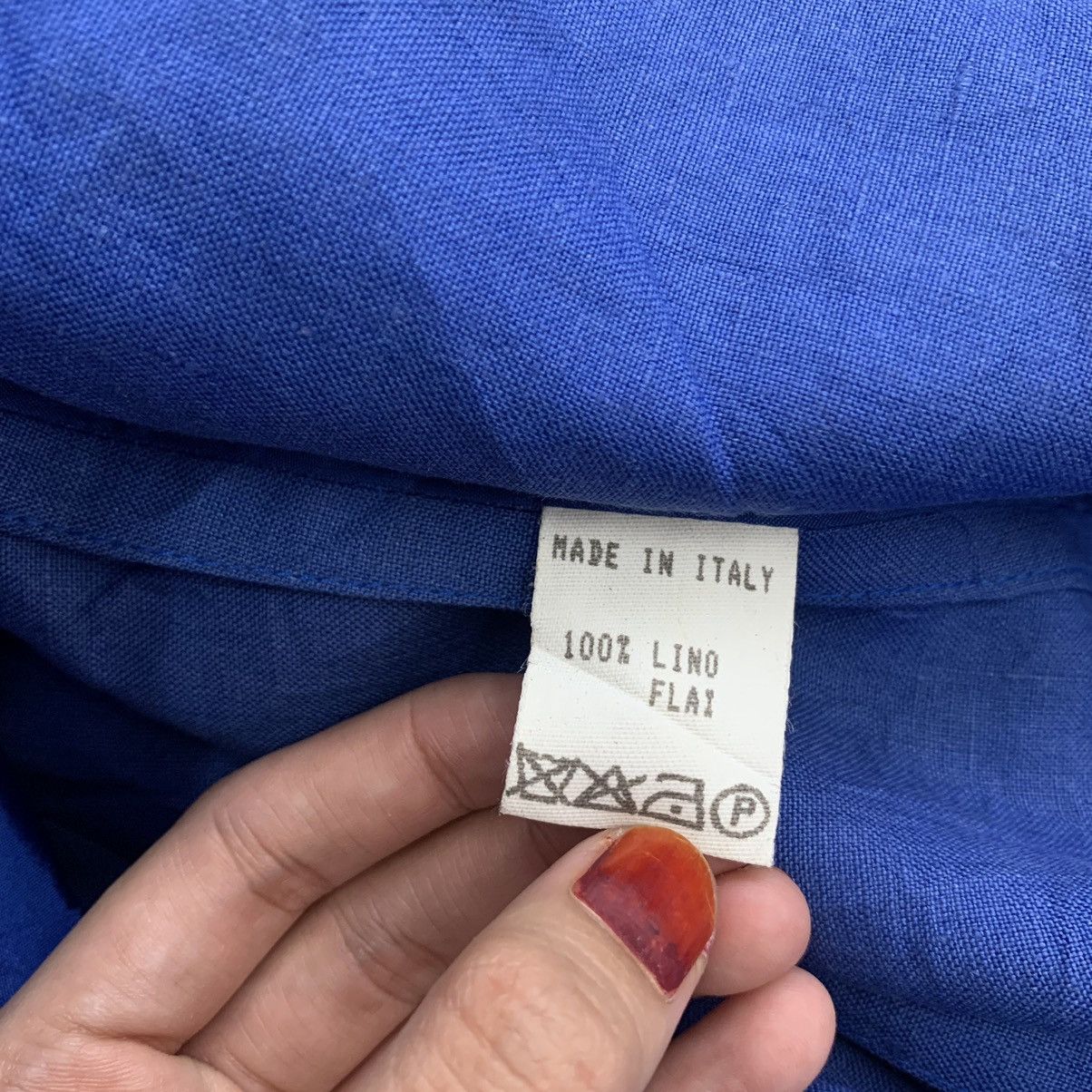 Mila Schon × Vintage Vintage MILA SCHÖN Italian Designer Blue Short Sleeve Coat Size M / US 6-8 / IT 42-44 - 4 Thumbnail