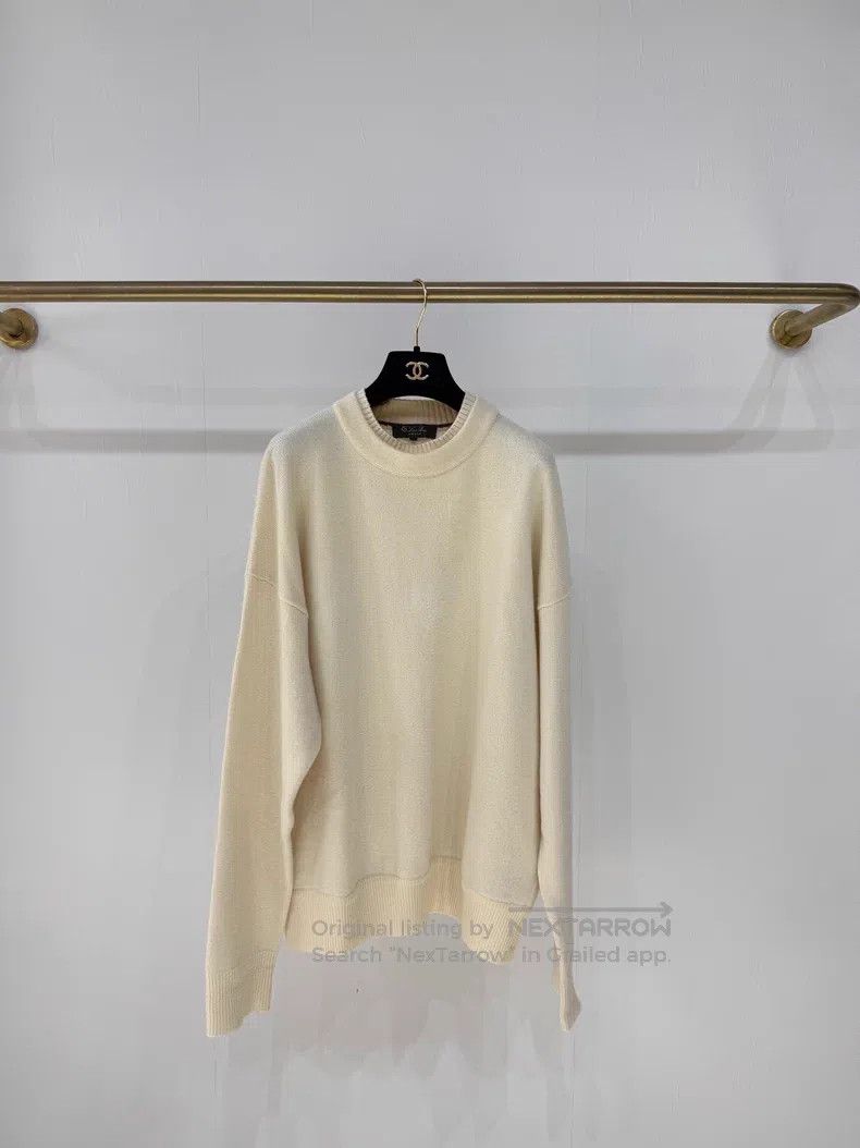 Loro Piana Loro Piana Cream White Cashmere and Goat Cashmere Knit Swe Size US M / EU 48-50 / 2 - 1 Thumbnail