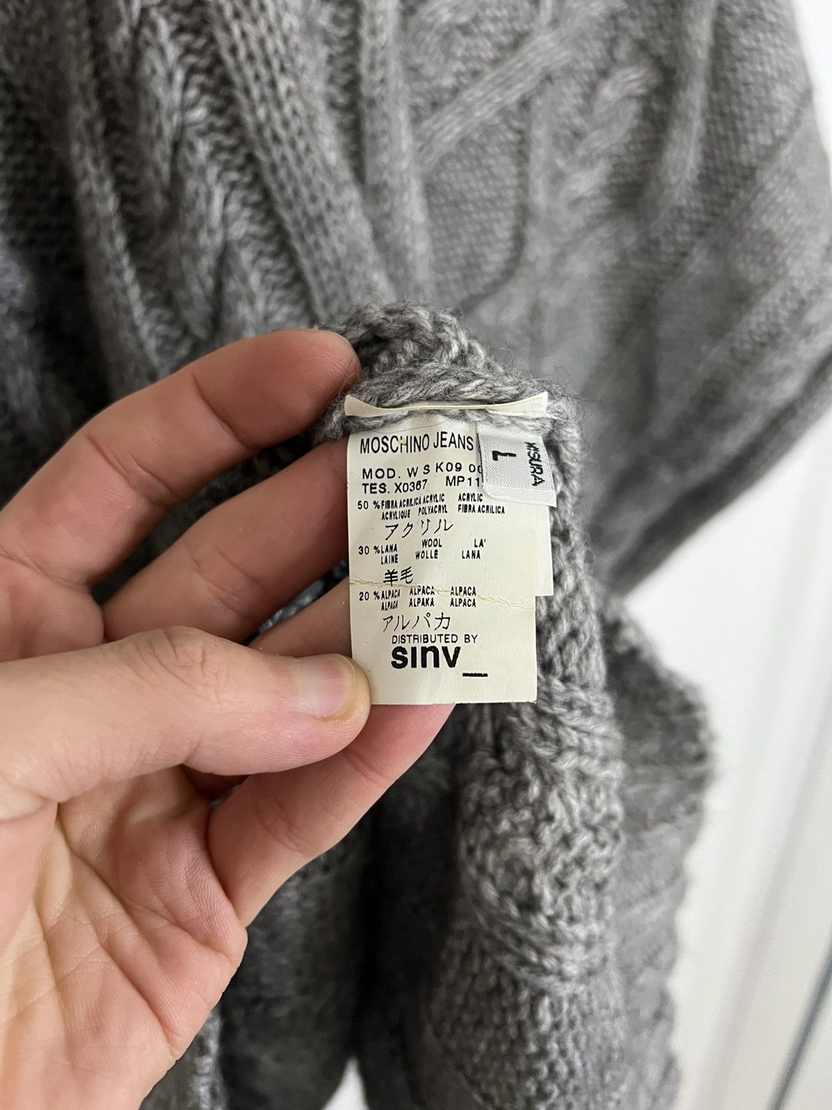 Moschino Moschino alpaca wool cape grey poncho L Size L / US 10 / IT 46 - 3 Thumbnail