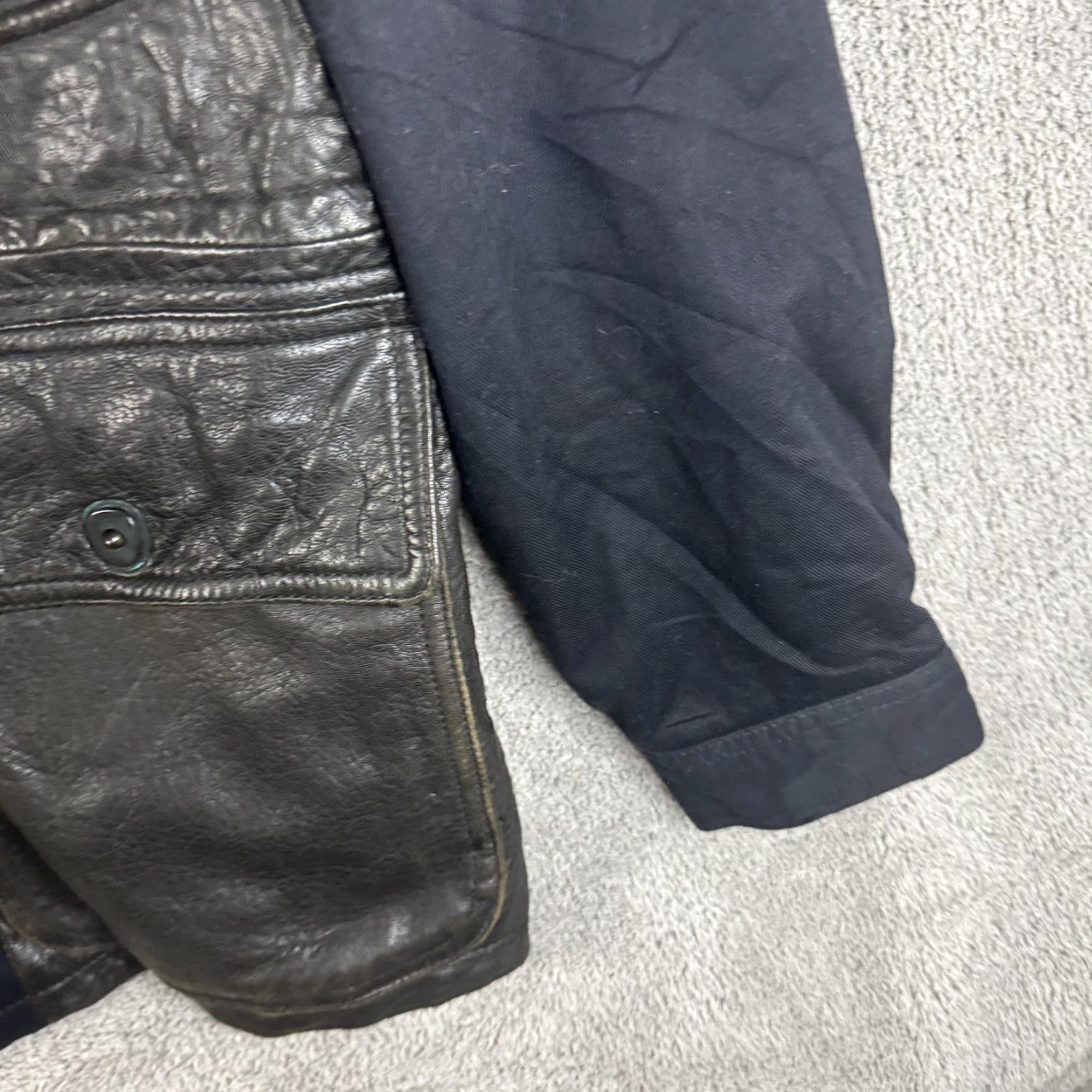 Vintage Vintage Lakeland Coat Mens 42 Black Leather Canvas Insulated Outdoor Pockets Size US XS / EU 42 / 0 - 3 Thumbnail