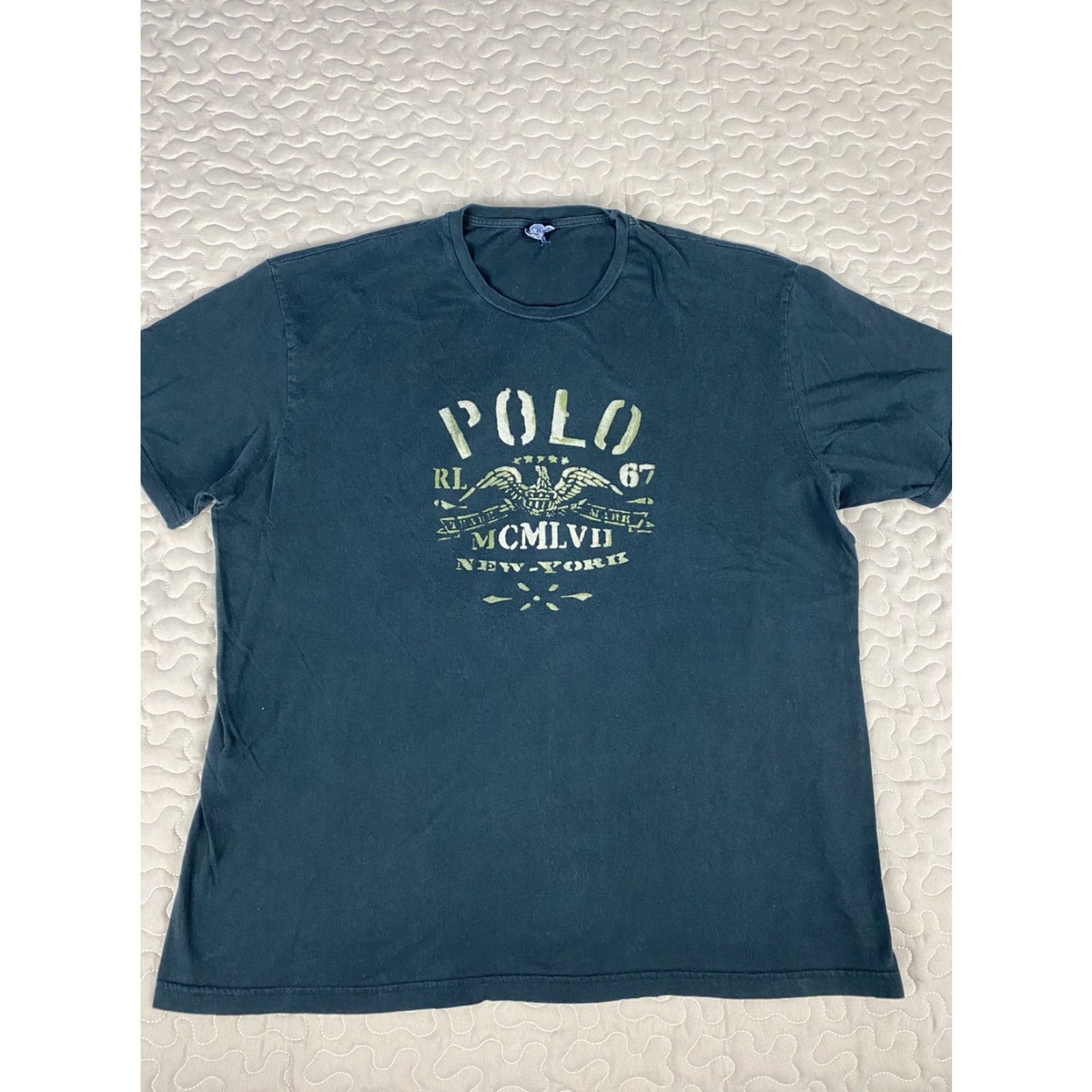 Ralph Lauren Ralph Lauren Polo New York Eagle Mens Graphic T Shirt Tee XL Black XL Mens Shirt Graphic T-Shirt Eagle New York Polo RL Size US XL / EU 56 / 4 - 2 Thumbnail
