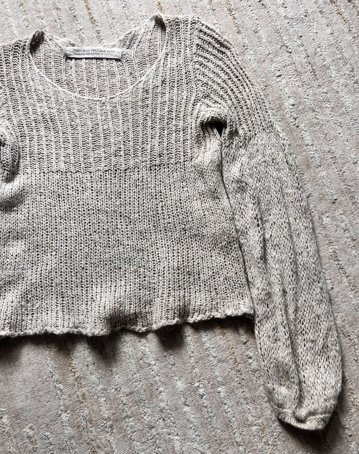 GOAT Crew × Le Grande Bleu (L.G.B.) GOA Wide Neck Beige Knitted Sweater Size US S / EU 44-46 / 1 - 5 Thumbnail