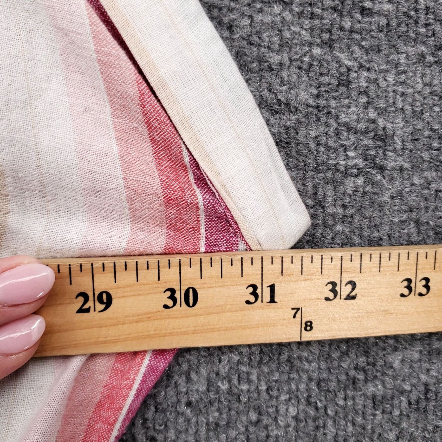 Vintage Time And Tru Dress Womens 3XL White Striped Linen Blend V Neck Pockets Dress Size XXL / US 16-18 / IT 52-54 - 6 Thumbnail