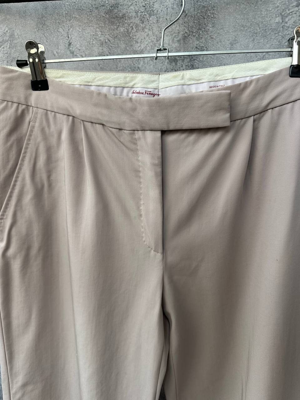 Salvatore Ferragamo RRP 800€ Salvatore Ferragamo Wool Tailored Trousers Taupe Size 28" / US 6 / IT 42 - 6 Thumbnail