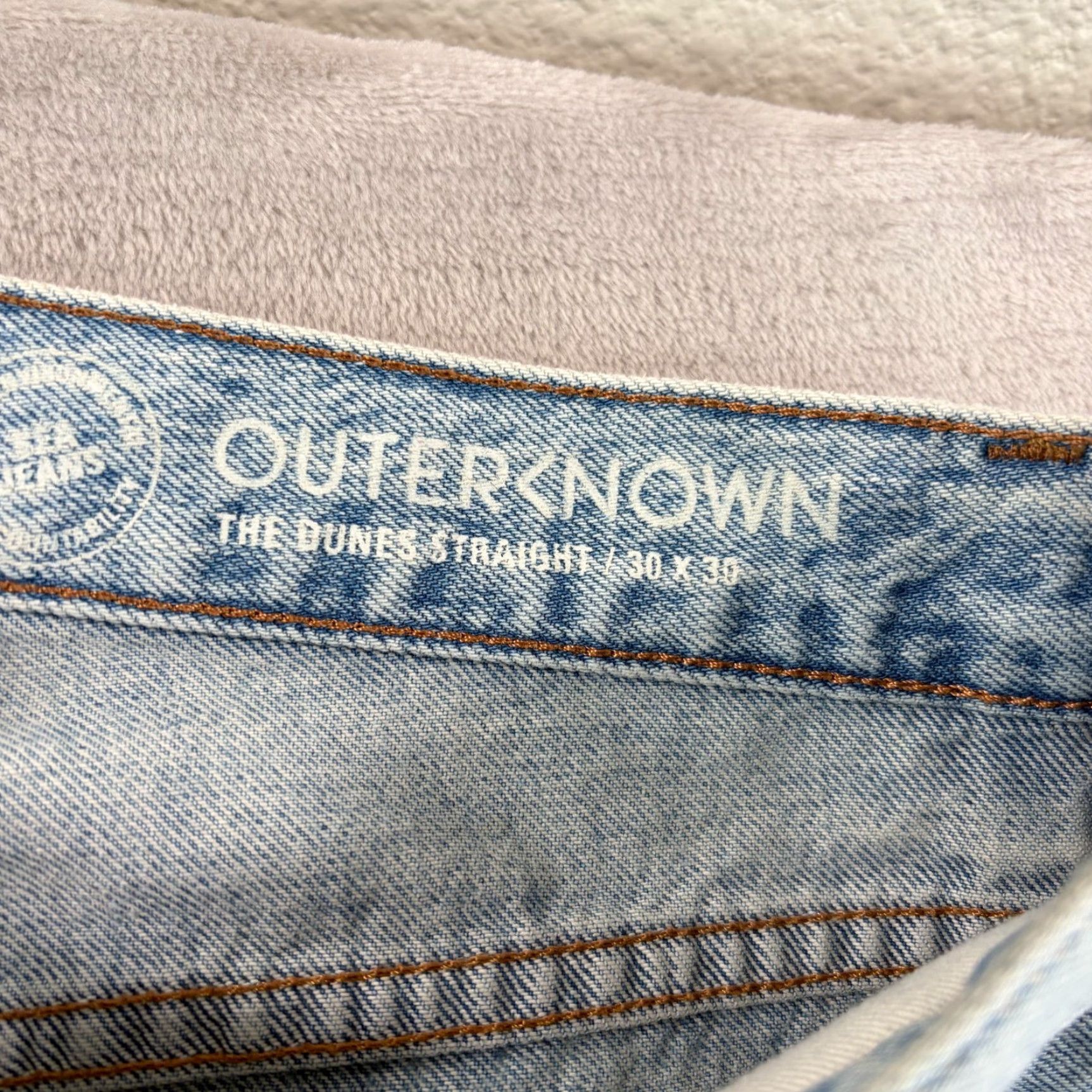 Outerknown Outerknown The Dunes Straight Jeans Bay Blue 30x30 Mens Regular Inseam 30 NWT 12.5 oz Denim 5-Pocket Solid Light Wash Denim Size US 30 / EU 46 - 2 Thumbnail