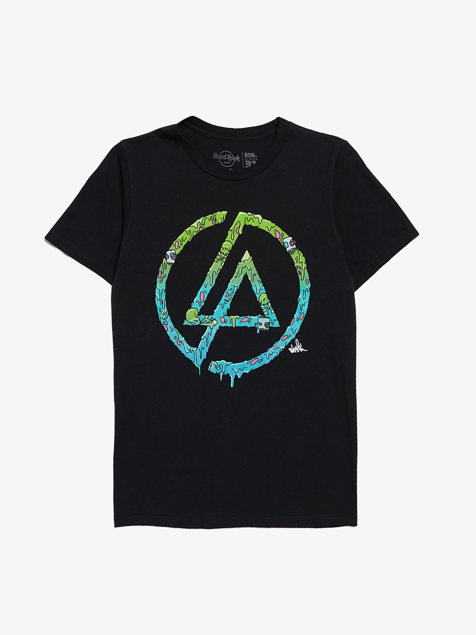image of Vintage Black Linkin Park Hard Rock Cafe Madrid Printed Cotton T Shirt, Men's (Size Small)