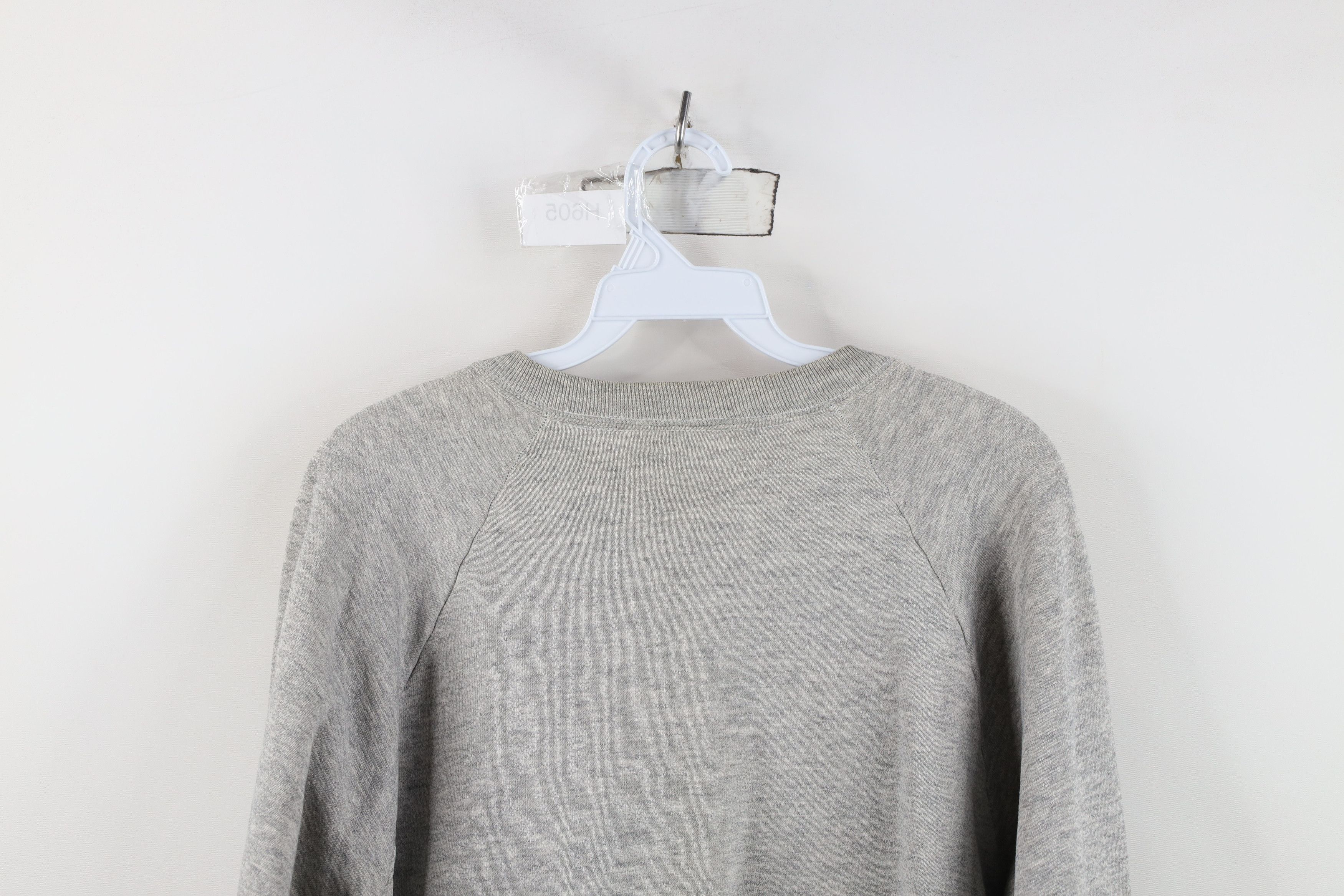 Vintage Vintage 80s 90s Streetwear Be Happy Sweatshirt Gray USA Size US L / EU 52-54 / 3 - 14 Thumbnail