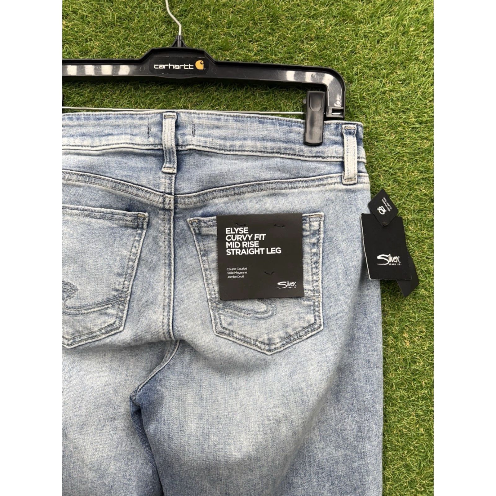 Silver Jeans Co. Silver Jeans Elyse Regular Fit Mid Rise Straight Leg Jeans Womens 28x29 Light Wash Blue Size 28" / US 6 / IT 42 - 3 Thumbnail