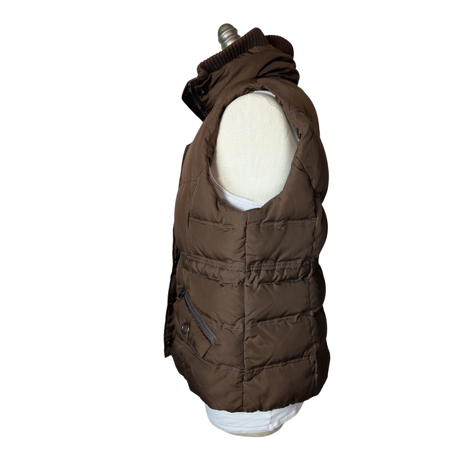Unknown London K Jordan Brown Puffer Vest Hooded Women’s Size M USED Size M / US 6-8 / IT 42-44 - 6 Thumbnail