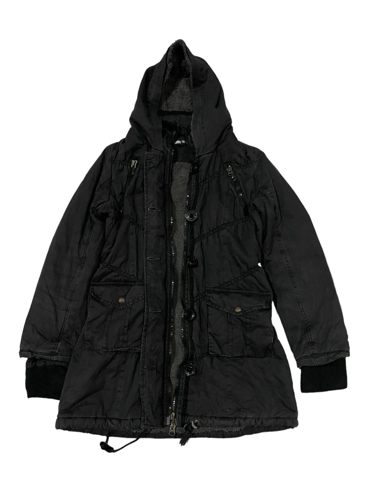 Japanese Brand × Vintage TRIBE Baby Shoop Sherpa Lined Fur Hooded Bondage Punk Jacket Size US M / EU 48-50 / 2 - 2 Thumbnail
