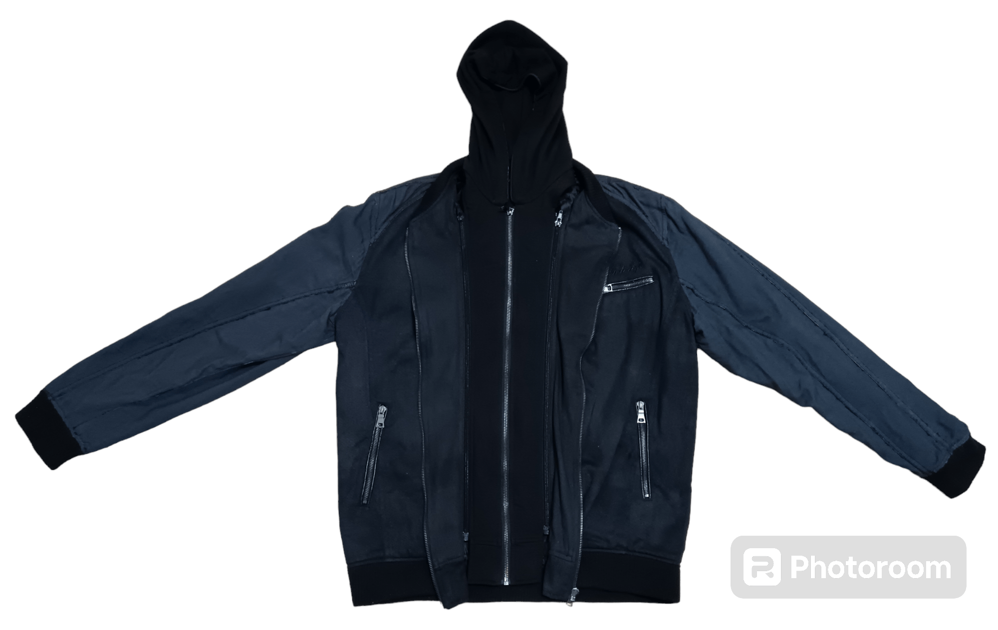 IN THE ATTIC HOMME REMOVABLE HOODIE VARSITY JACKET