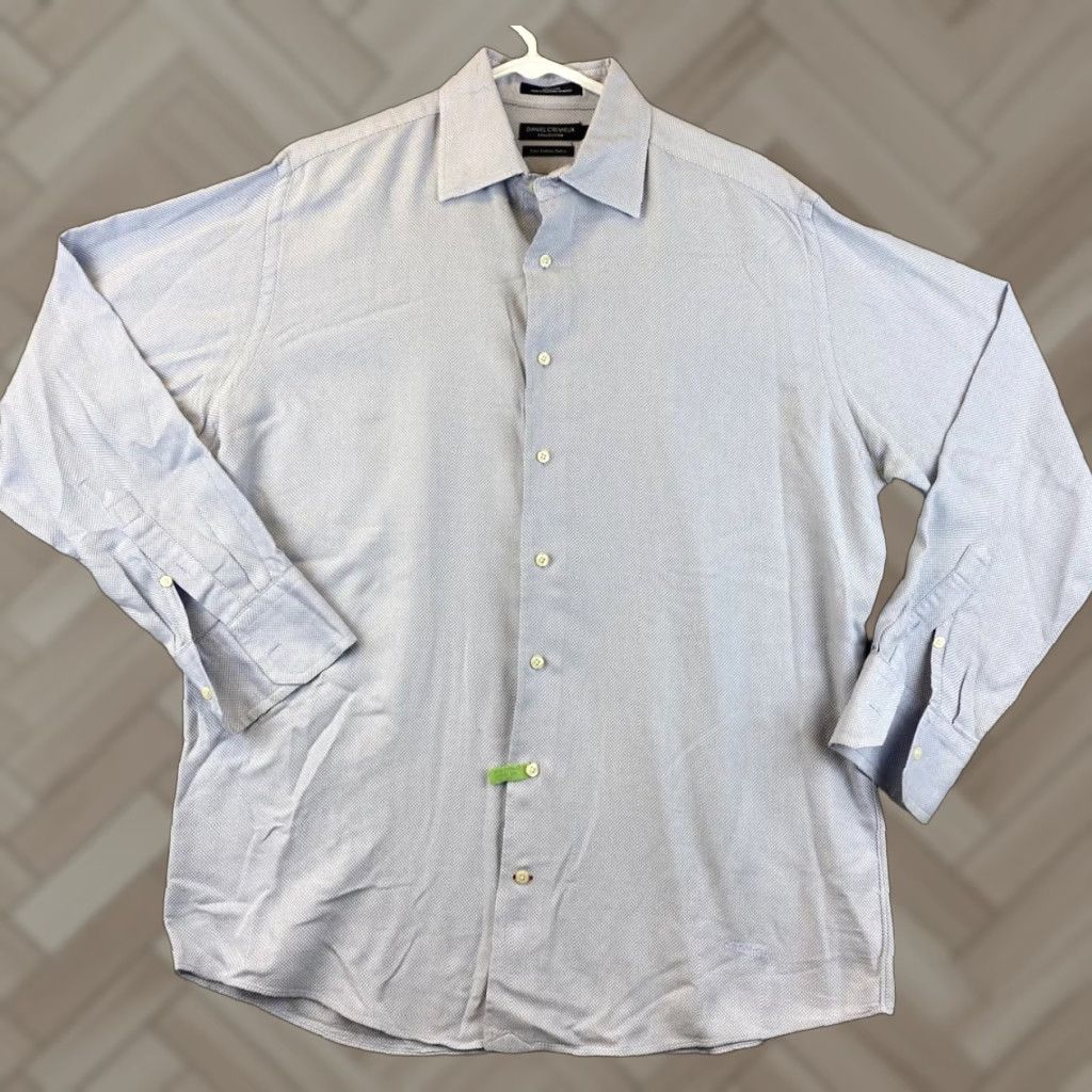 Cremieux Daniel Cremieux Men’s Long Sleeve Button Shirt L Blue Cotton Casual Formal Woven Size US L / EU 52-54 / 3 - 1 Thumbnail