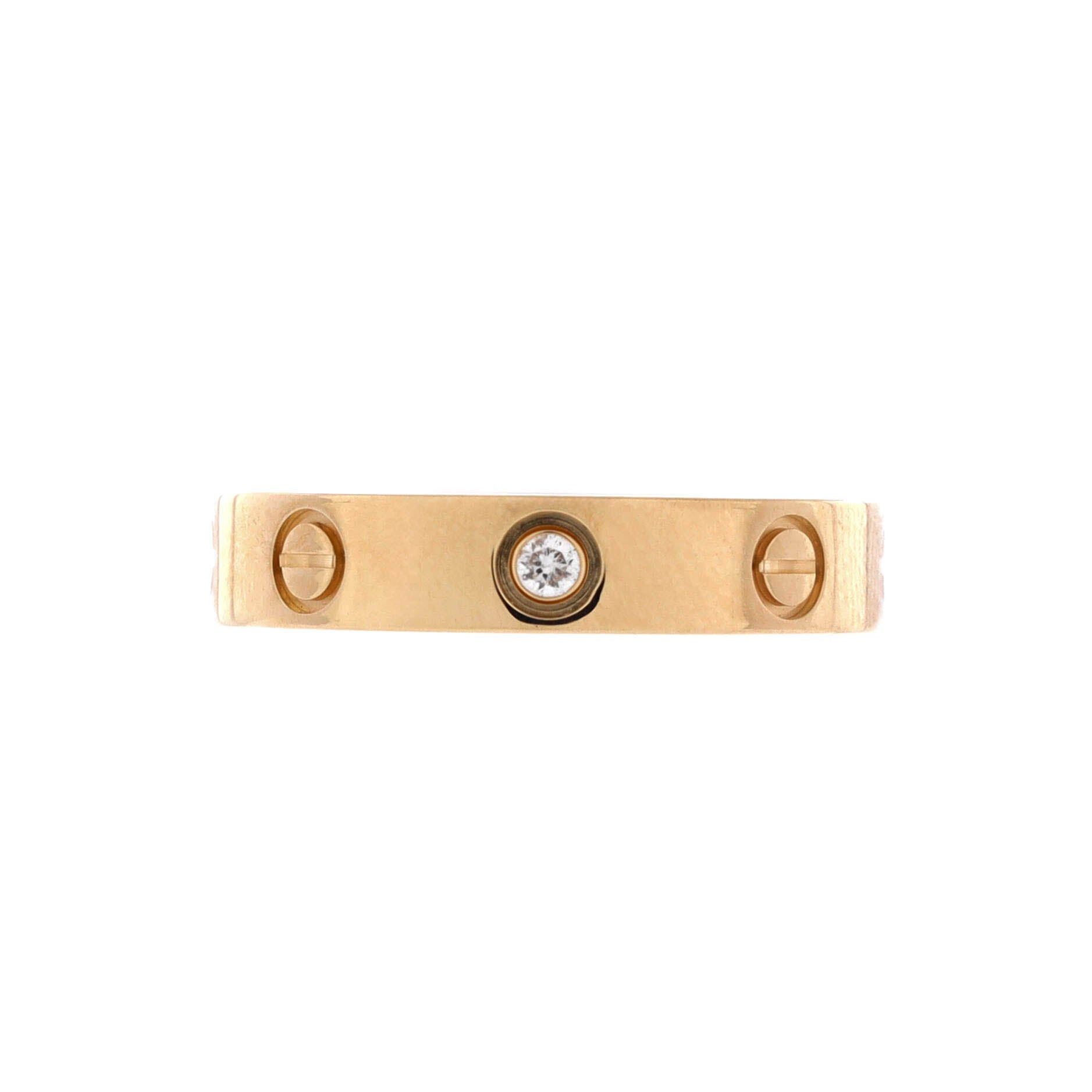 Cartier Love Wedding Band 1 Diamond Ring Size ONE SIZE - 1 Thumbnail