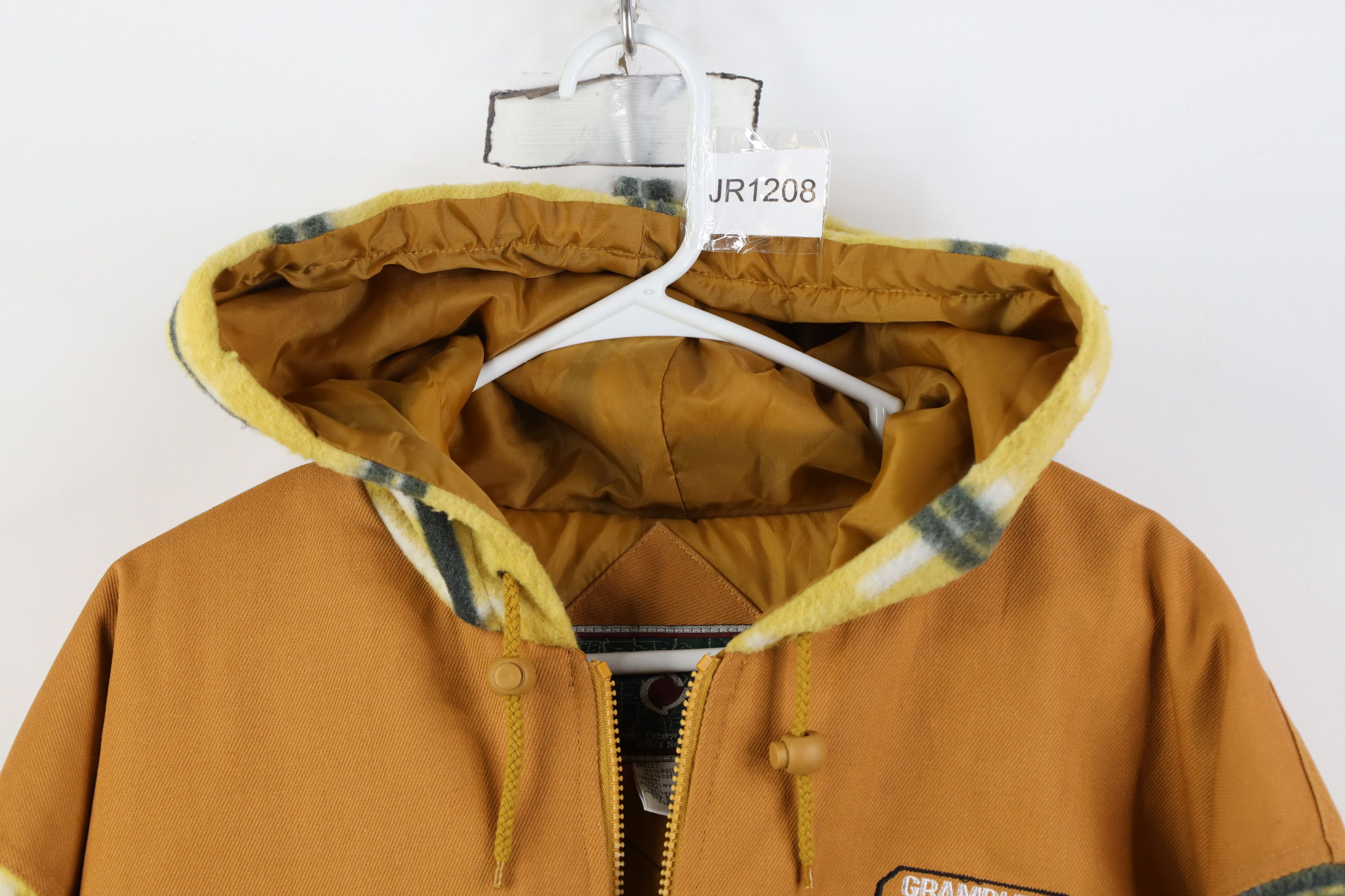 Vintage Deadstock Vintage 90s University Hooded Canvas Bomber Jacket Size US L / EU 52-54 / 3 - 2 Thumbnail