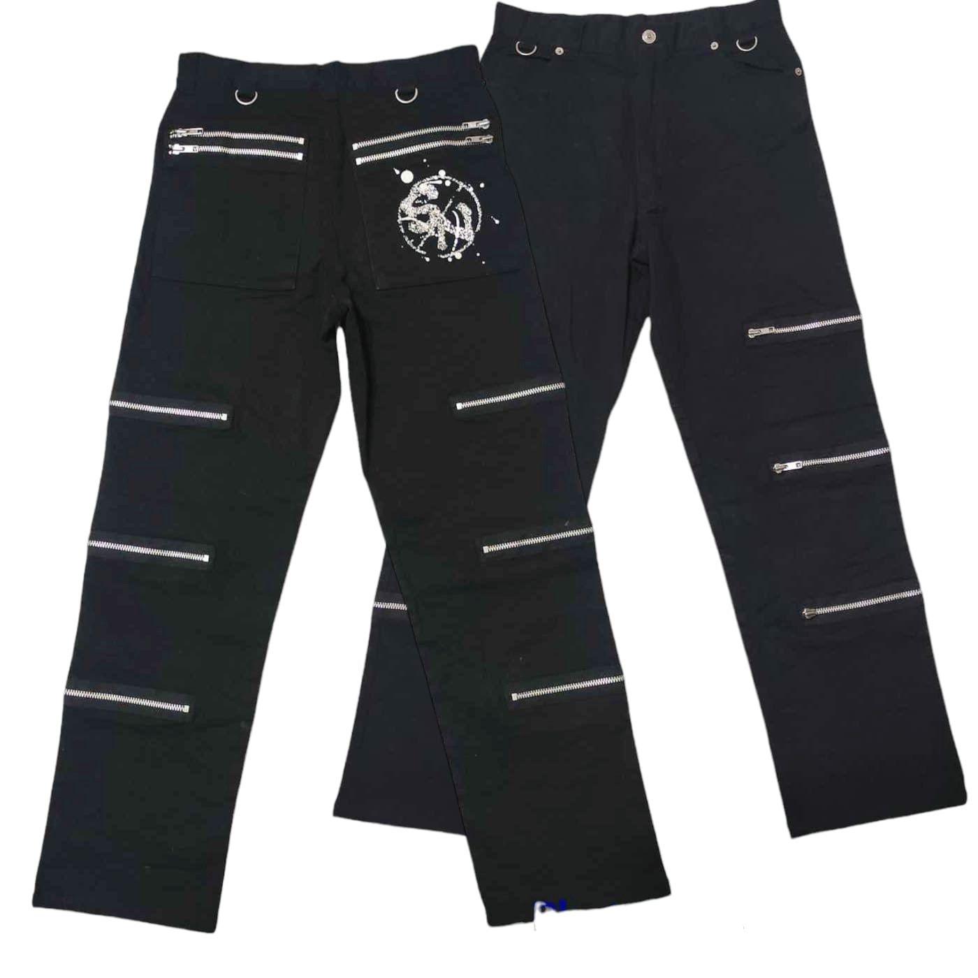 image of Beauty Beast x Hysteric Glamour Slash Number Multi Zipper Punk Style Seditionaries Pants in Black (