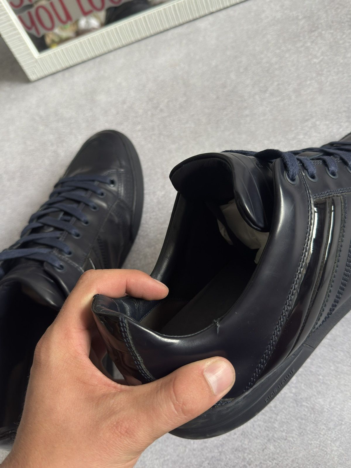 Dior Dior Home B18 Leather Sneakers Navy Blue Shoes men 45 US 12 Size US 12 / EU 45 - 12 Thumbnail