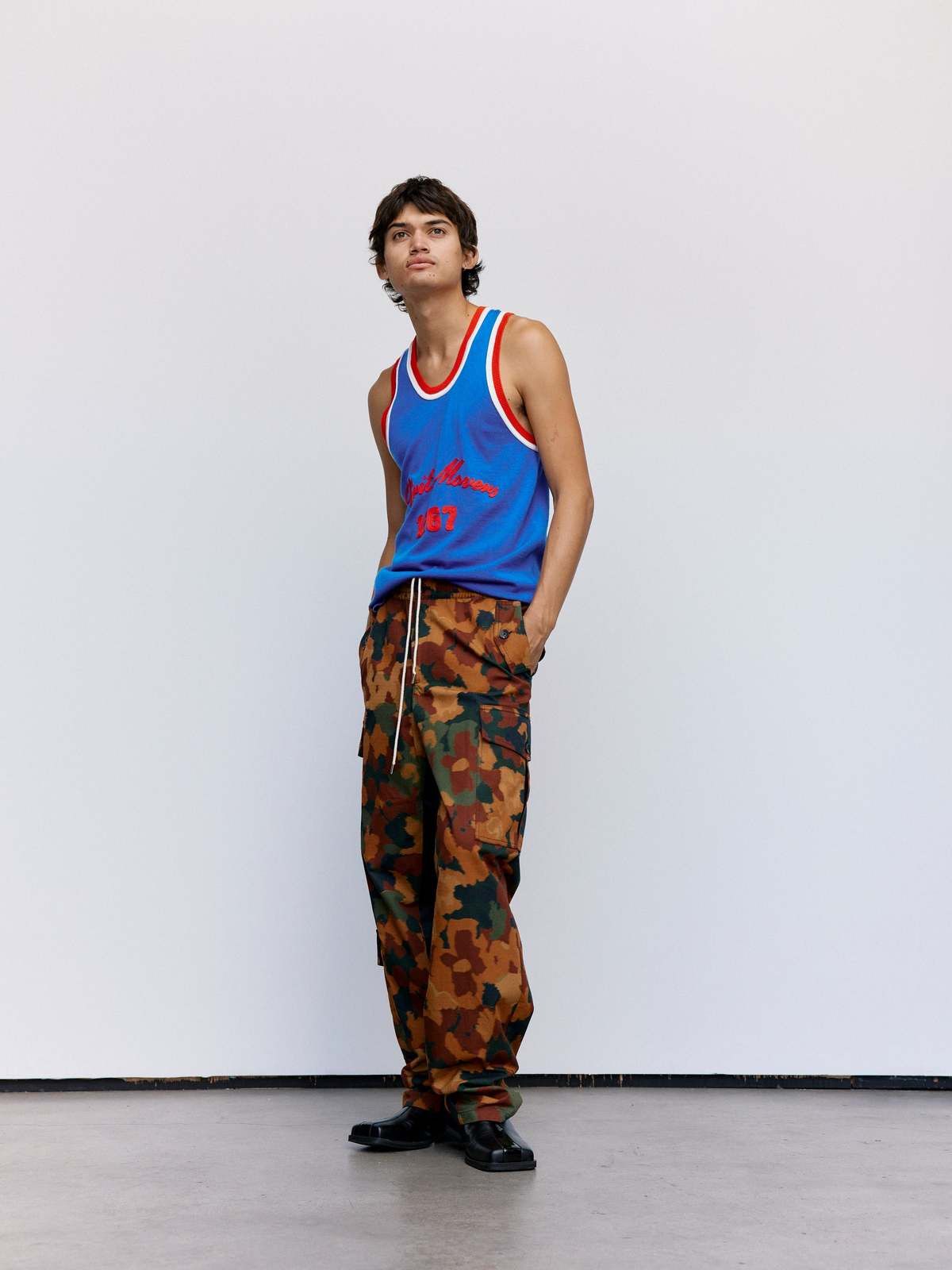 Wales Bonner o1mle0825 Founders Tank Top in Blue Size US L / EU 52-54 / 3 - 6 Thumbnail
