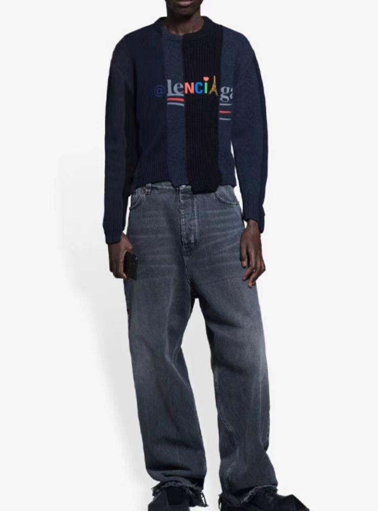 Balenciaga BALENCIAGA SS21 Damaged Splicing Logo Round N 2412-Nextarrow Size US XS / EU 42 / 0 - 6 Thumbnail