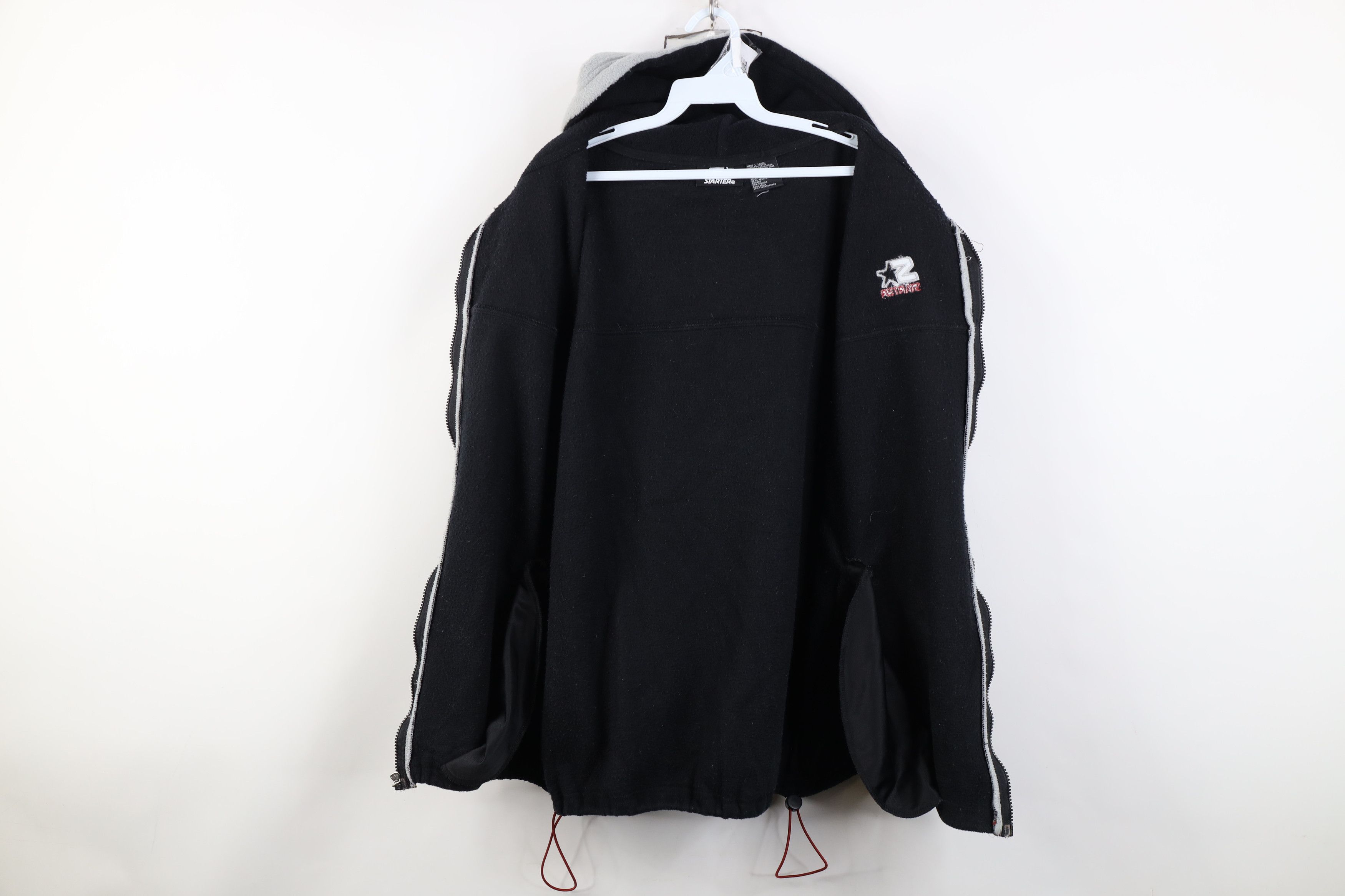 Starter Vintage 90s Starter Sleeveless Fleece Full Zip Hoodie Black Size US L / EU 52-54 / 3 - 9 Thumbnail