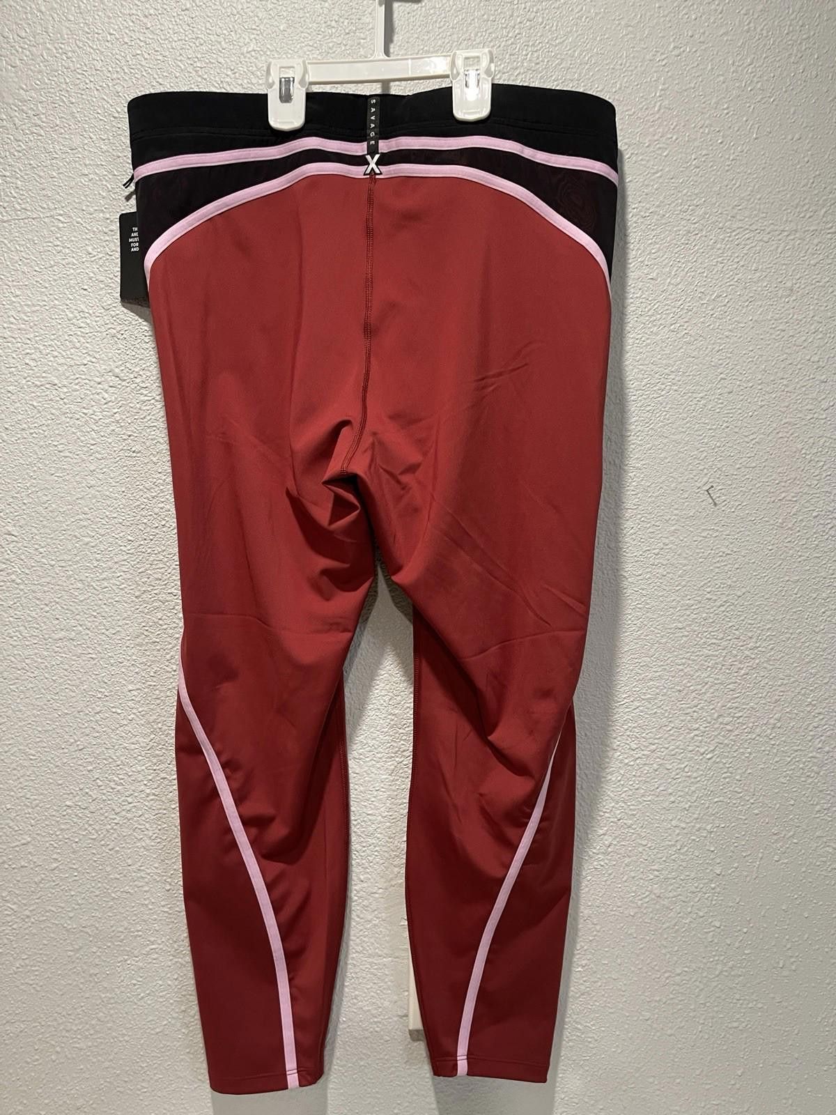 Other NWT SAVAGE X FENTY Mesh High-Waist Legging Jam Red 3X Size 42" / US 20 - 2 Thumbnail