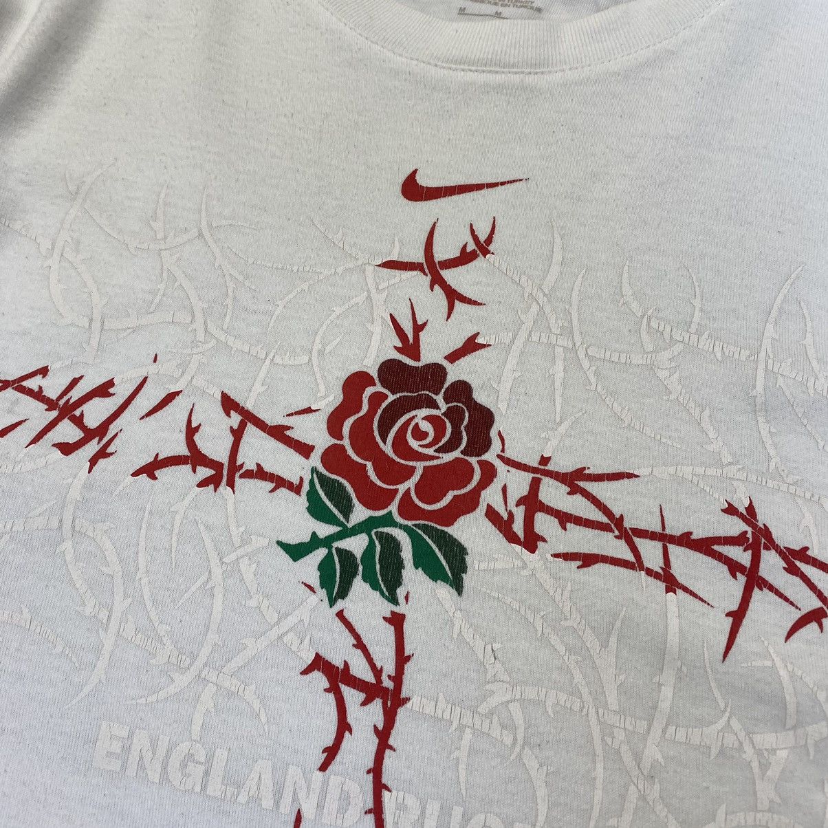 Vintage Vintage Nike Rugby Big Graphic logo 90’s white tee Size US M / EU 48-50 / 2 - 4 Thumbnail