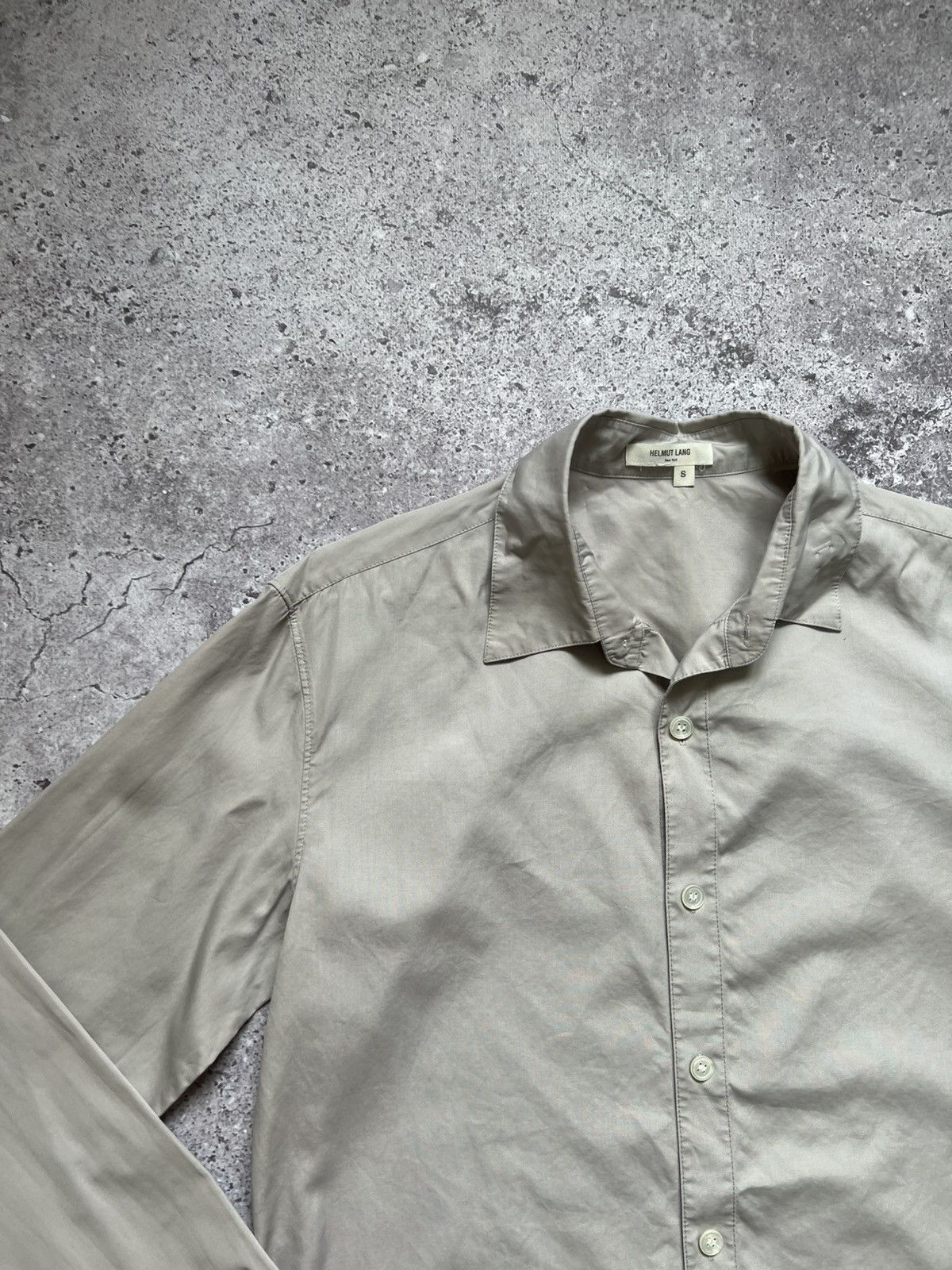 Helmut Lang Helmut Lang Cotton Shirt Button Up Long Sleeve Beige Size US S / EU 44-46 / 1 - 5 Thumbnail