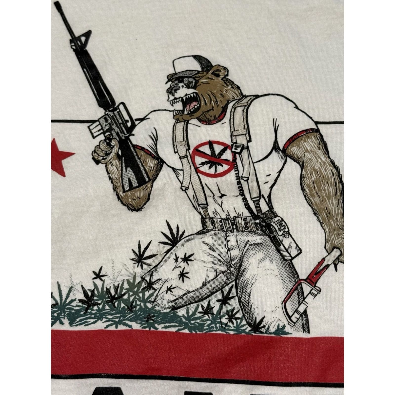 Fruit Of The Loom VINTAGE Campaign Against Marijuana Planting Shirt XL CAMP Weed Drugs DEA Cali Shirt Men White Cotton Graphic Print 90s Size US XL / EU 56 / 4 - 4 Thumbnail
