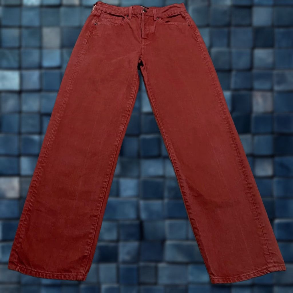 VERONICA BEARD Jeans Red Blake Classic Straight High Rise 26 Adult Womens 5-Pocket Denim 100% Cotton solid USA Vintage: No