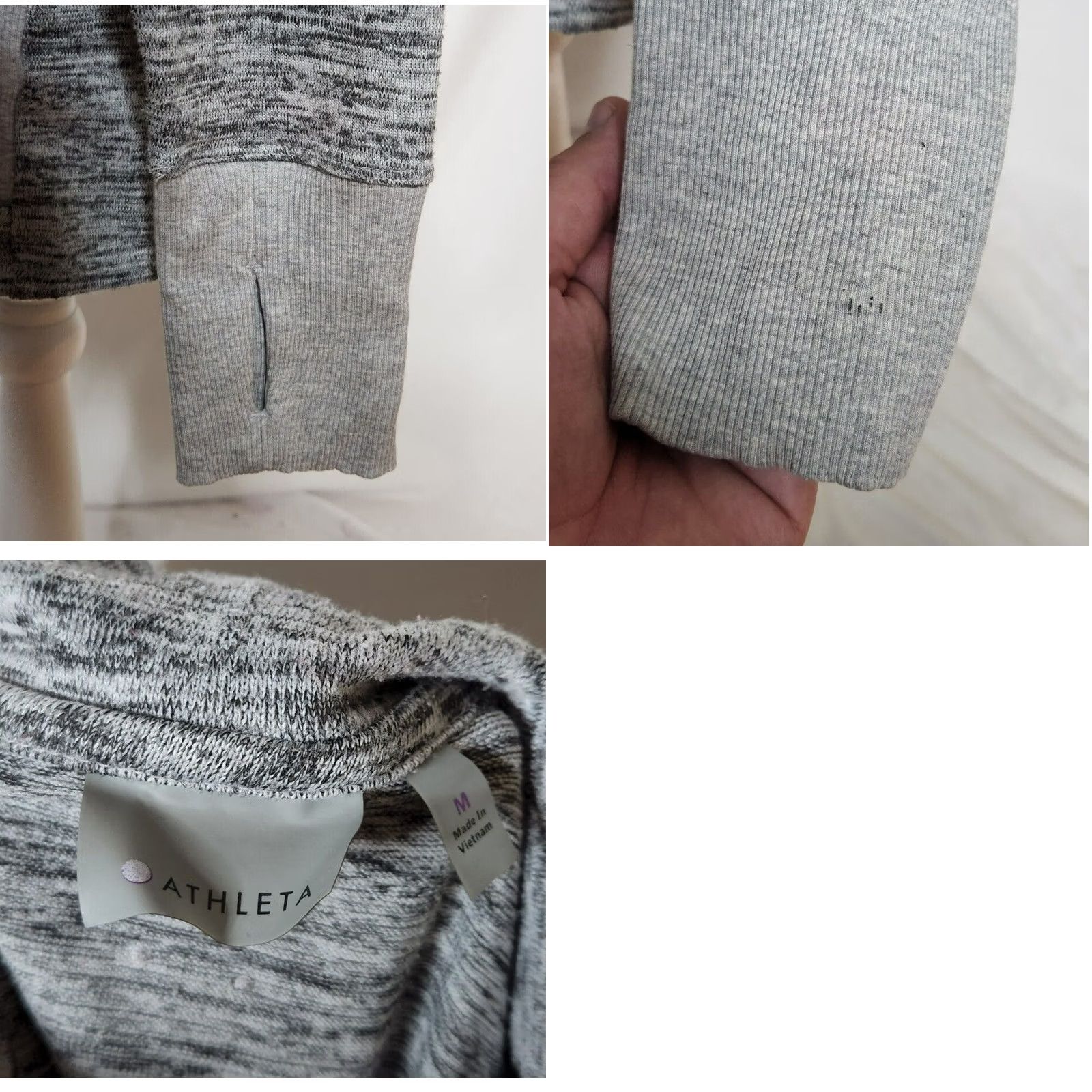 Athleta Athleta Womens M Cowl Neck Sweatshirt Pullover Long Sleeve Gray Batwing Robin Size M / US 6-8 / IT 42-44 - 8 Thumbnail