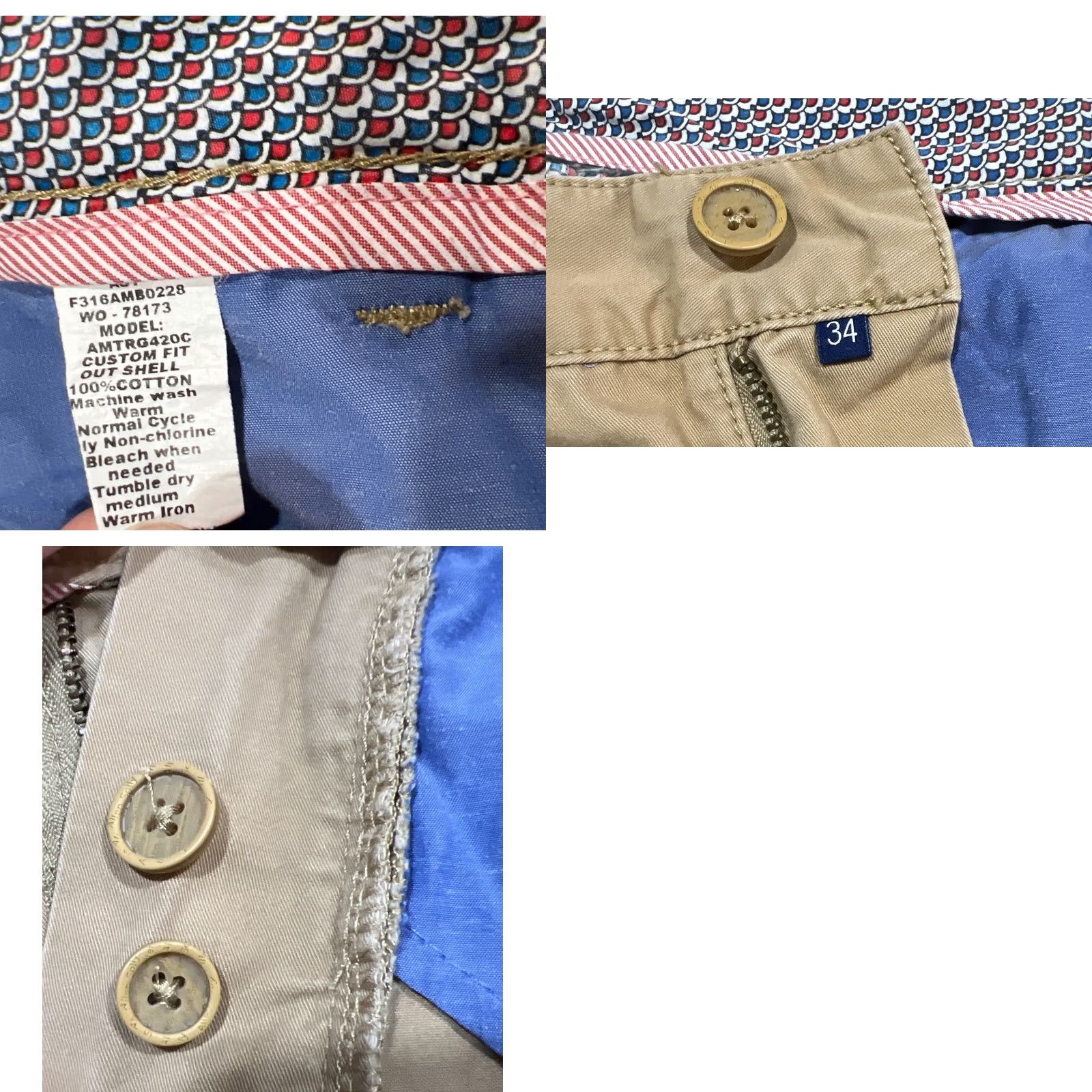 Vintage Allen Solly Mens Pants 34 X 29 Custom Fit 10” Rise Pockets Cotton Size US 34 / EU 50 - 9 Thumbnail