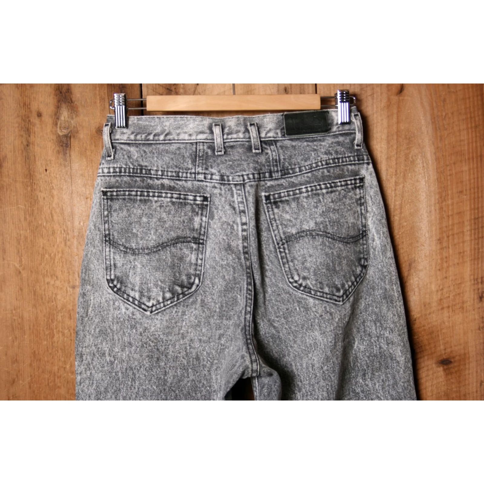 Lee VINTAGE LEE Jeans Women's 26x31 Black Acid Wash High Rise Tapered Leg Modern Classic Vintage Lee Size 26" / US 2 / IT 38 - 4 Thumbnail