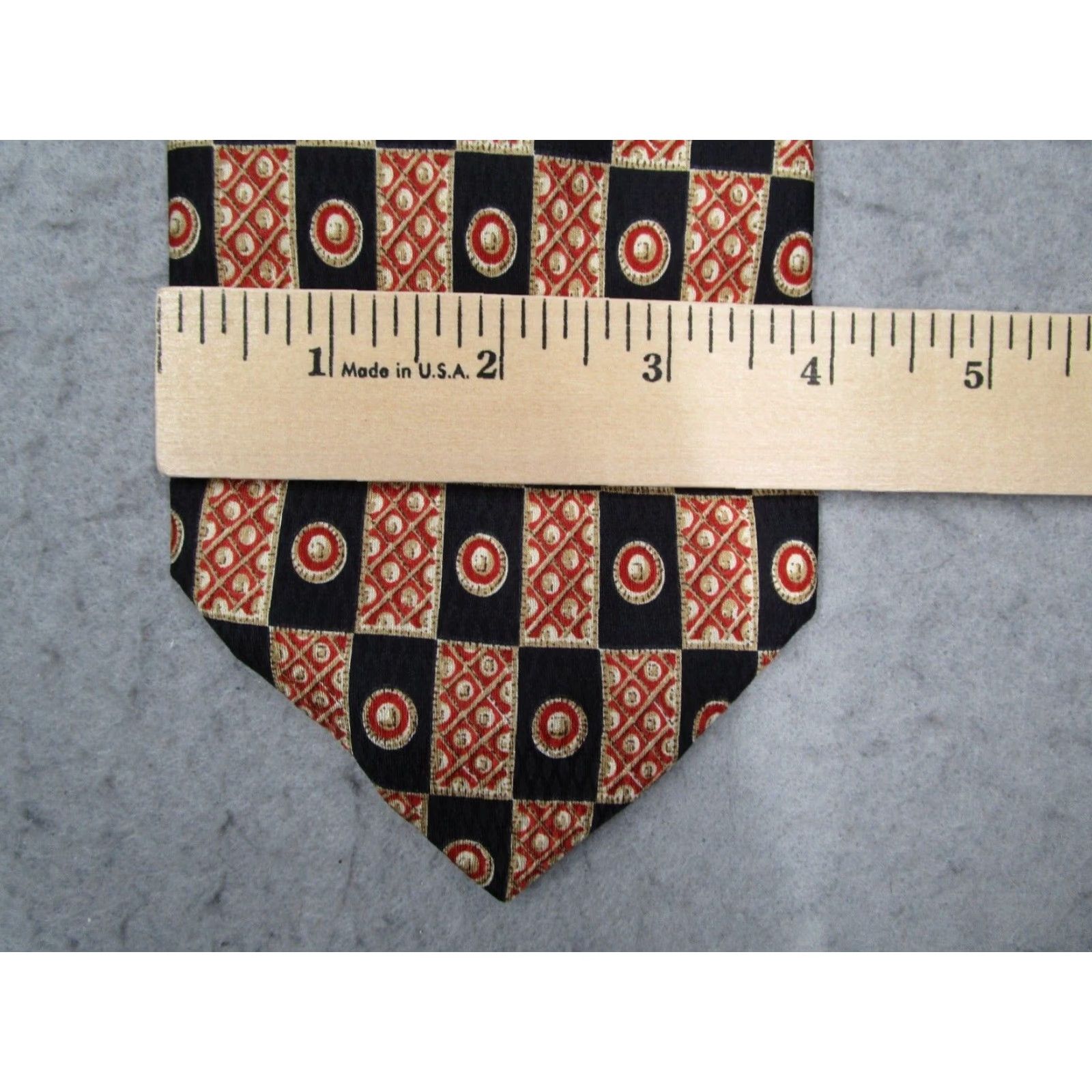 Canali Canali Tie Mens Red Silk Neck Abstract Geometric Designer Made in Italy Size ONE SIZE - 5 Thumbnail