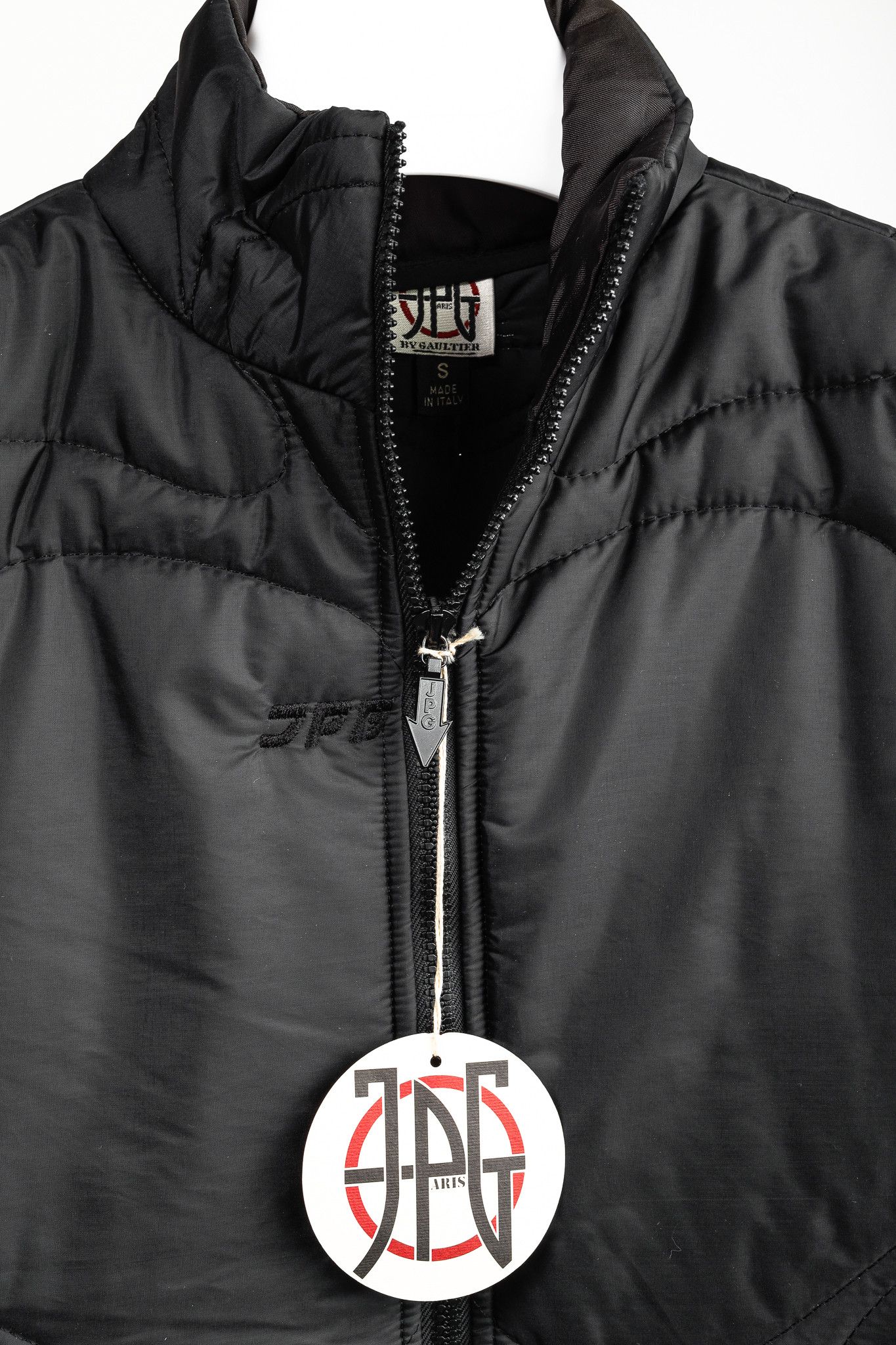 Jean Paul Gaultier JPG by Gaultier Black Quilted Side-Stripe Zip Vest Size US S / EU 44-46 / 1 - 4 Thumbnail
