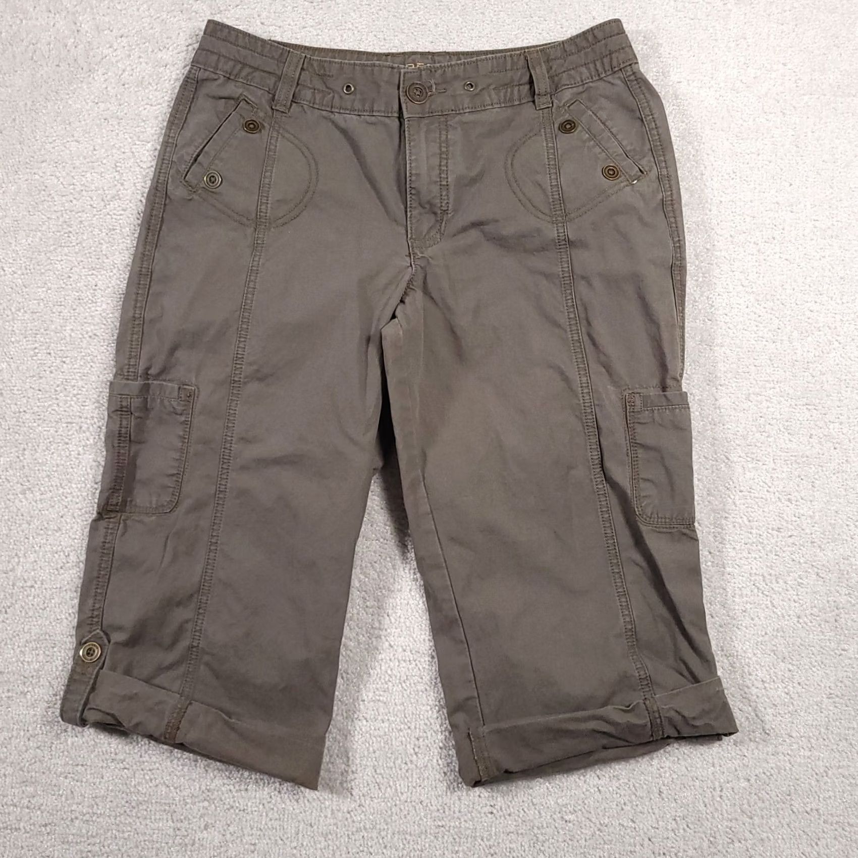 Lee Lee Riders Copper Cropped Cargo Capri Pants Women's 9/10 M Brown Outdoors - Cotton, Khaki? No, Brown Outdoors Size 30" / US 8 / IT 44 - 2 Thumbnail